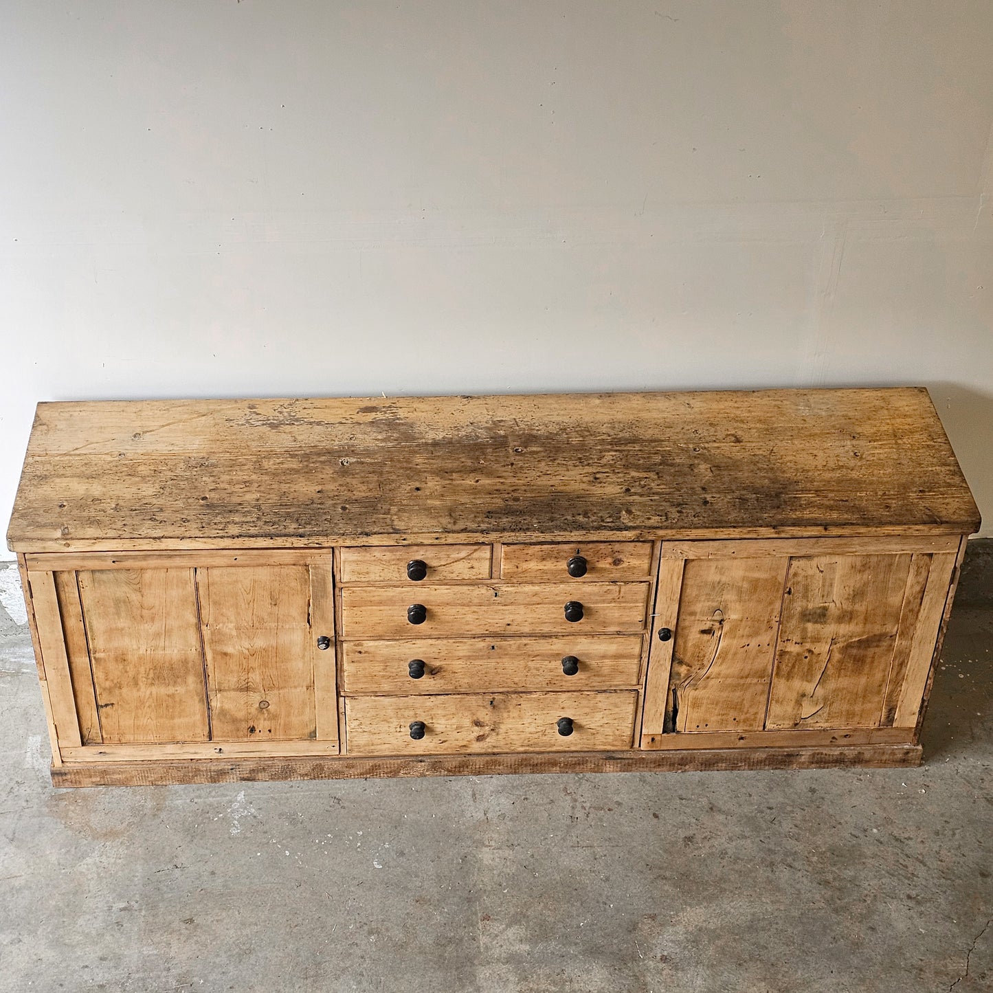 Antique English Pine Sideboard - Circa 1880