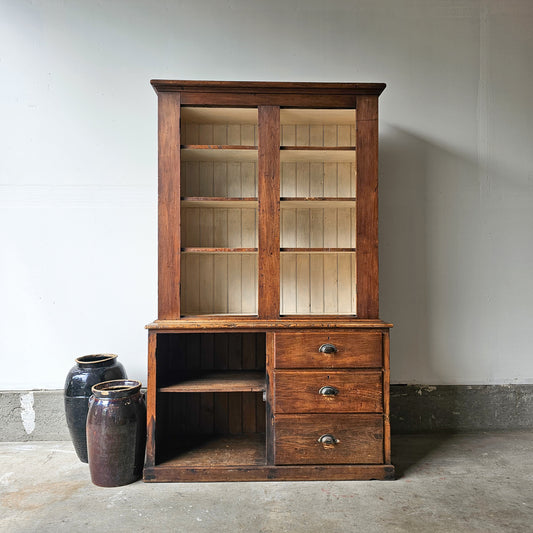 Antique farmhouse hutch cabinet