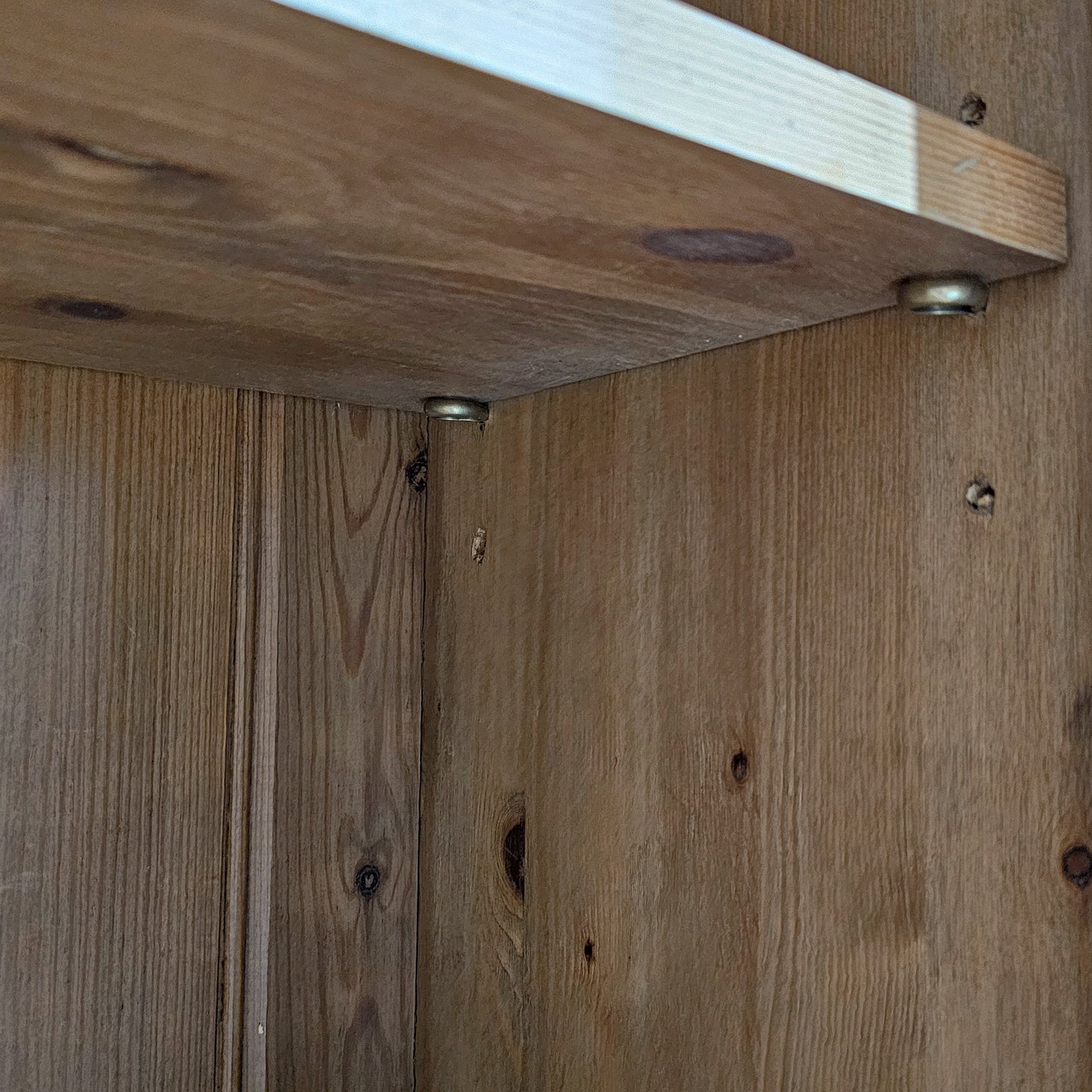 Vintage English Pine Kitchen Dresser with Plate Rack & Wine Storage