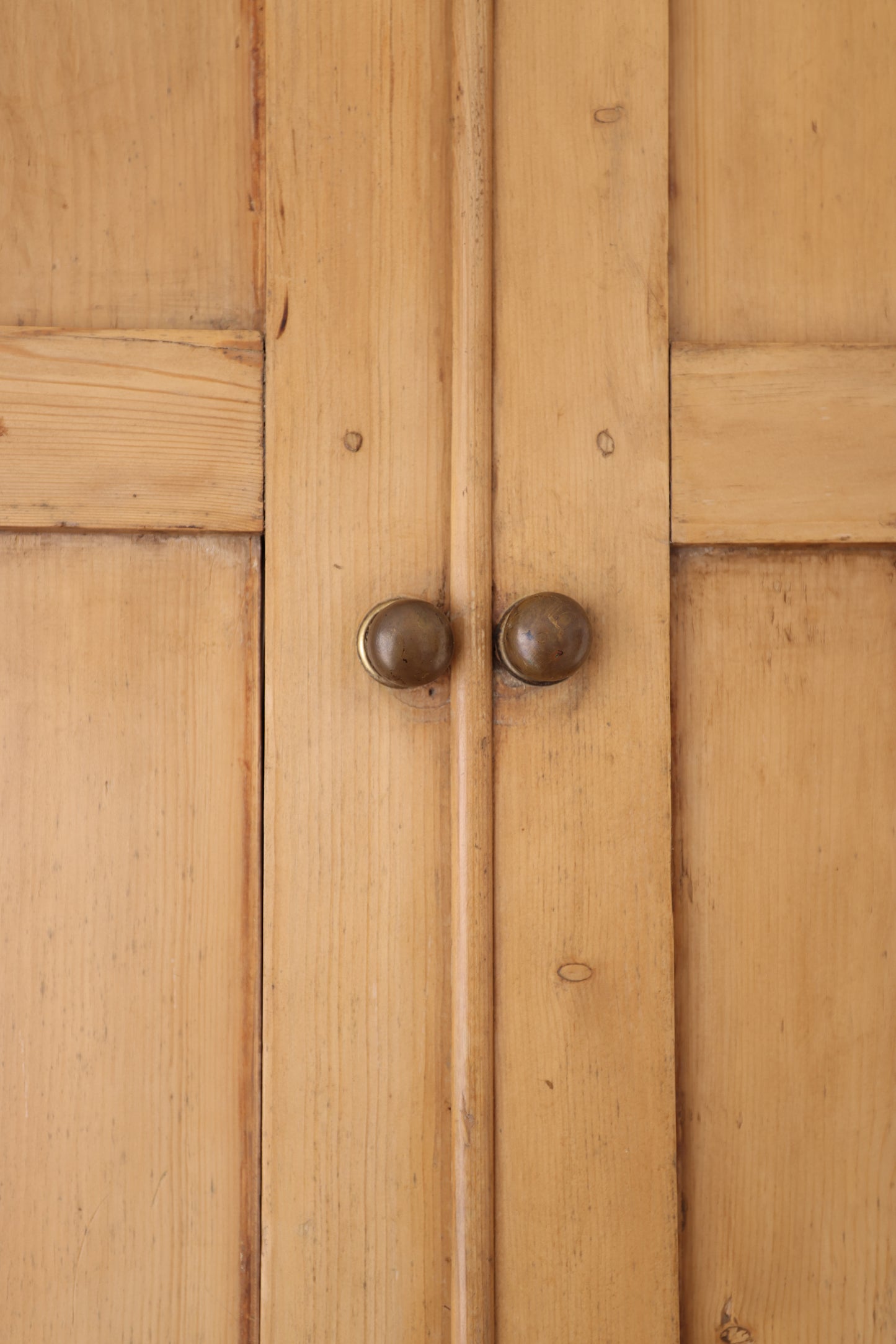 Antique English Pine Linen Press / Wardrobe - circa 1870