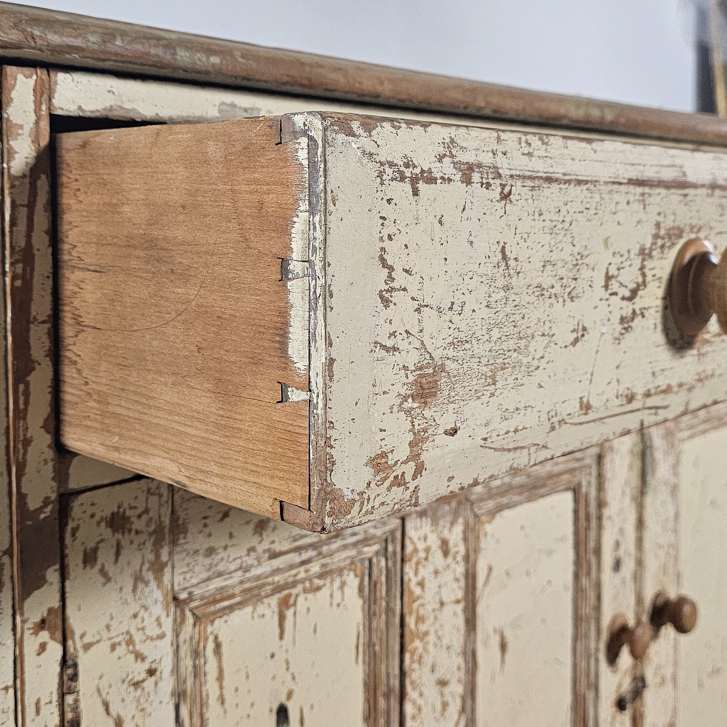 Antique English Painted Pine Sideboard | Circa 1870