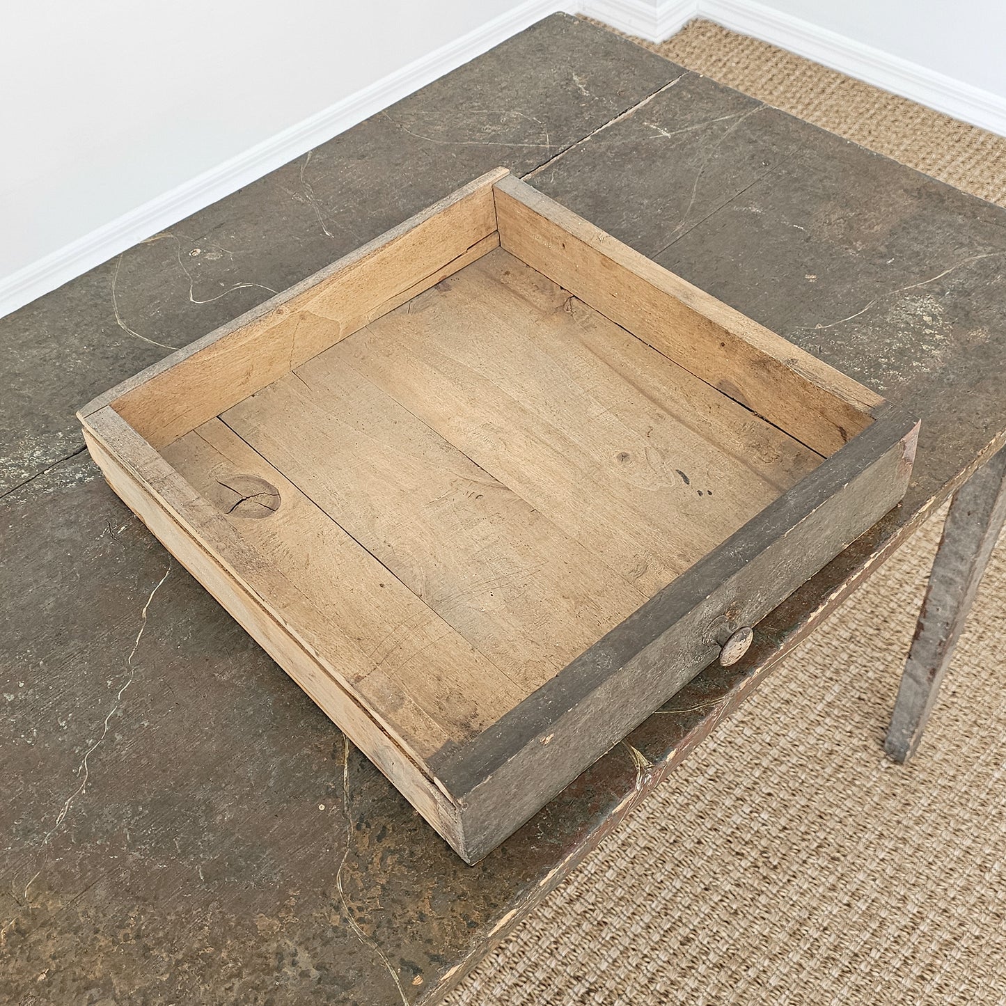 Antique Primitive Painted Pine Farm Table - Circa 1870