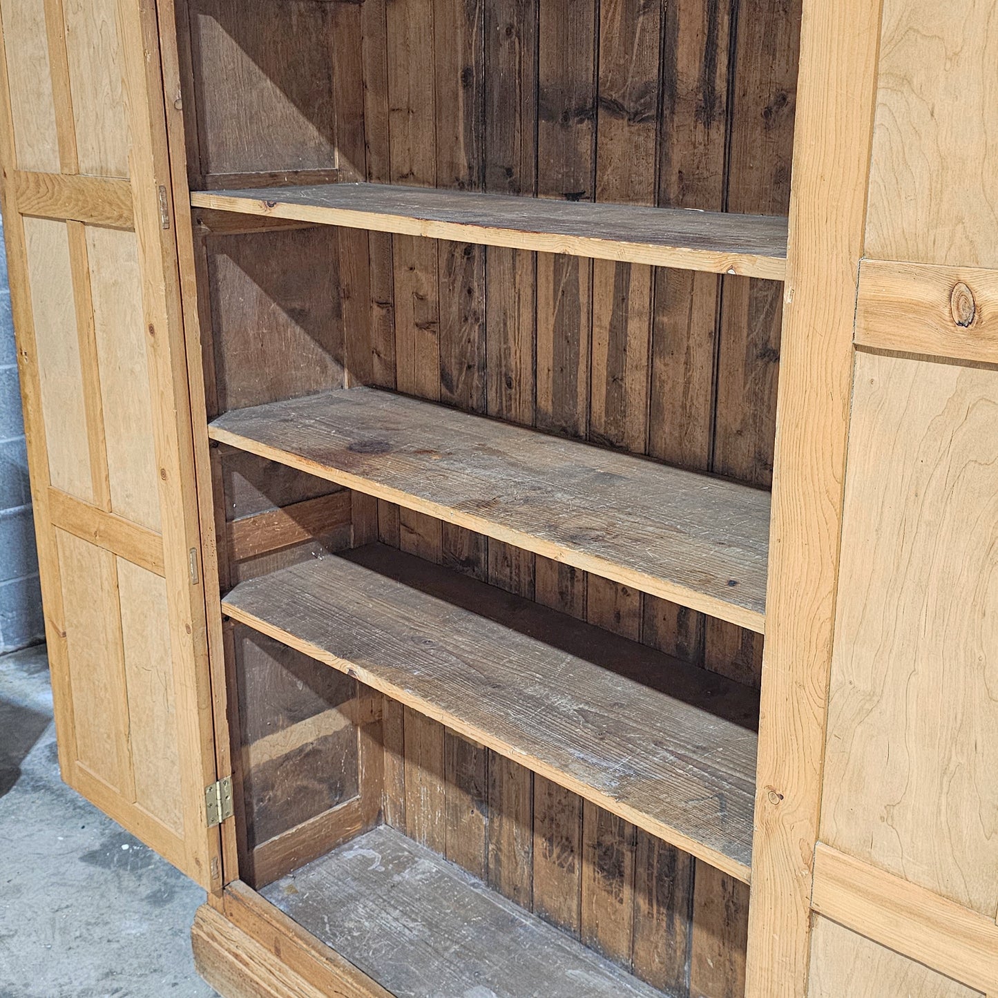 Antique English Honey Pine Linen Cabinet - Circa 1890