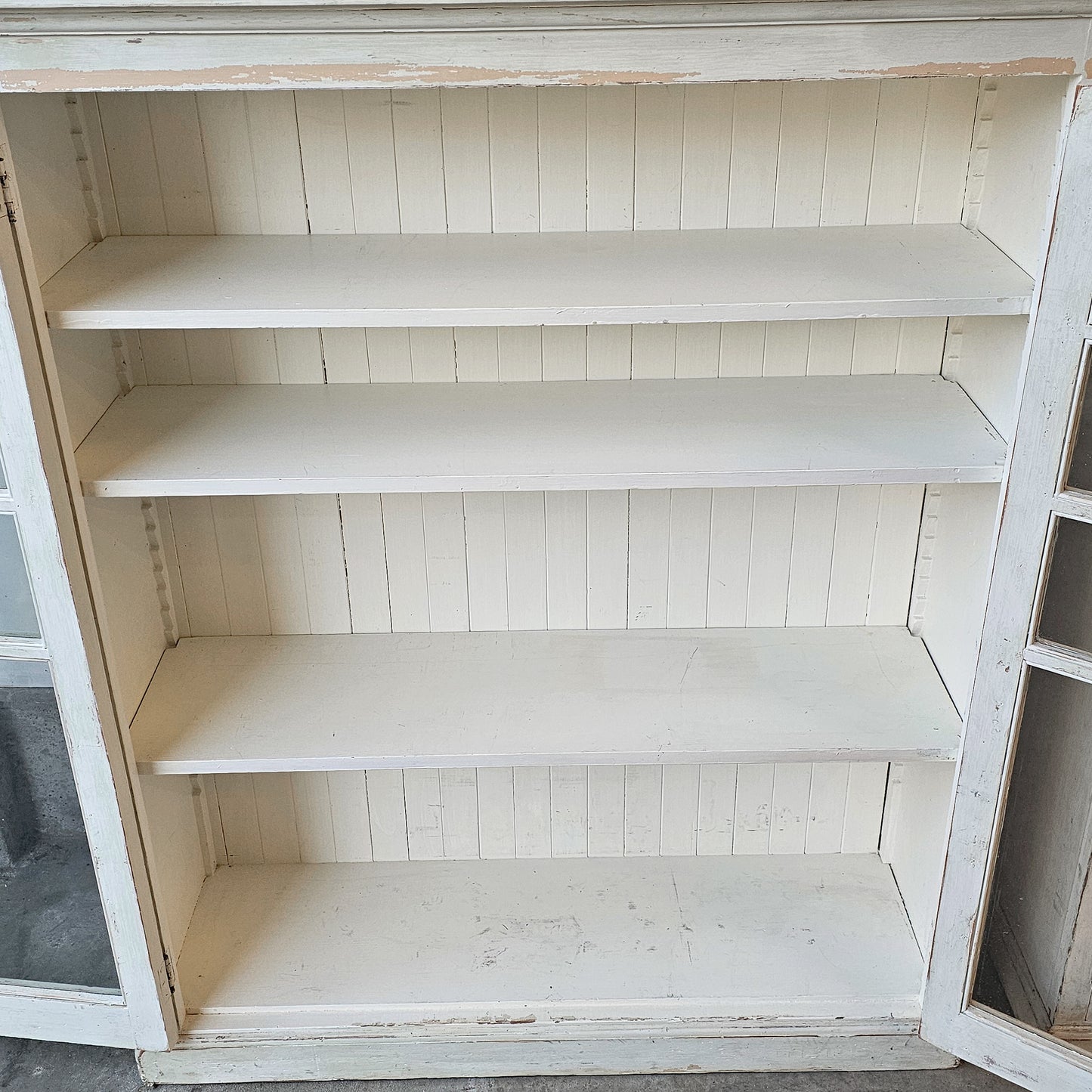Pair of Antique Painted Fir Wood Display Cabinets - Circa early 1900's