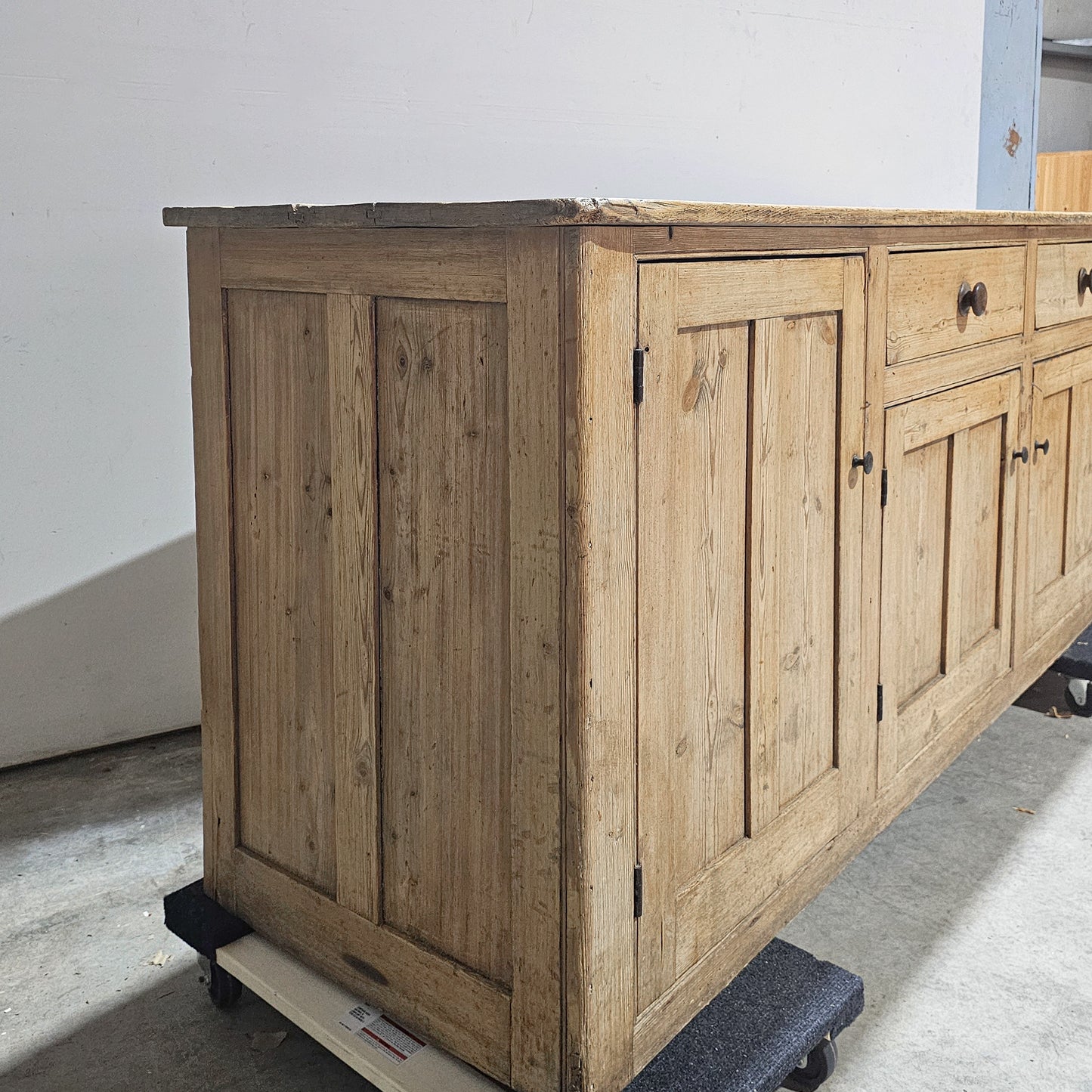 Large Antique English Pine Sideboard - Circa 1880