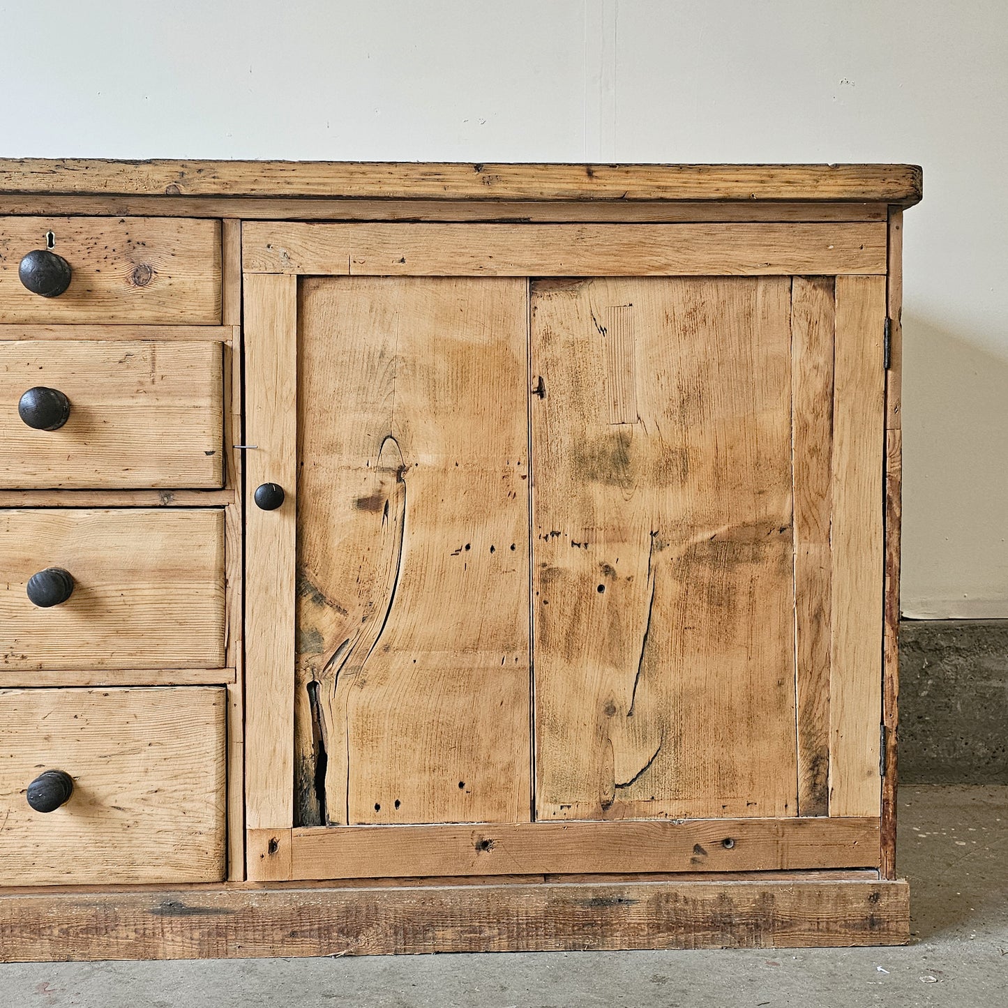 Antique English Pine Sideboard - Circa 1880