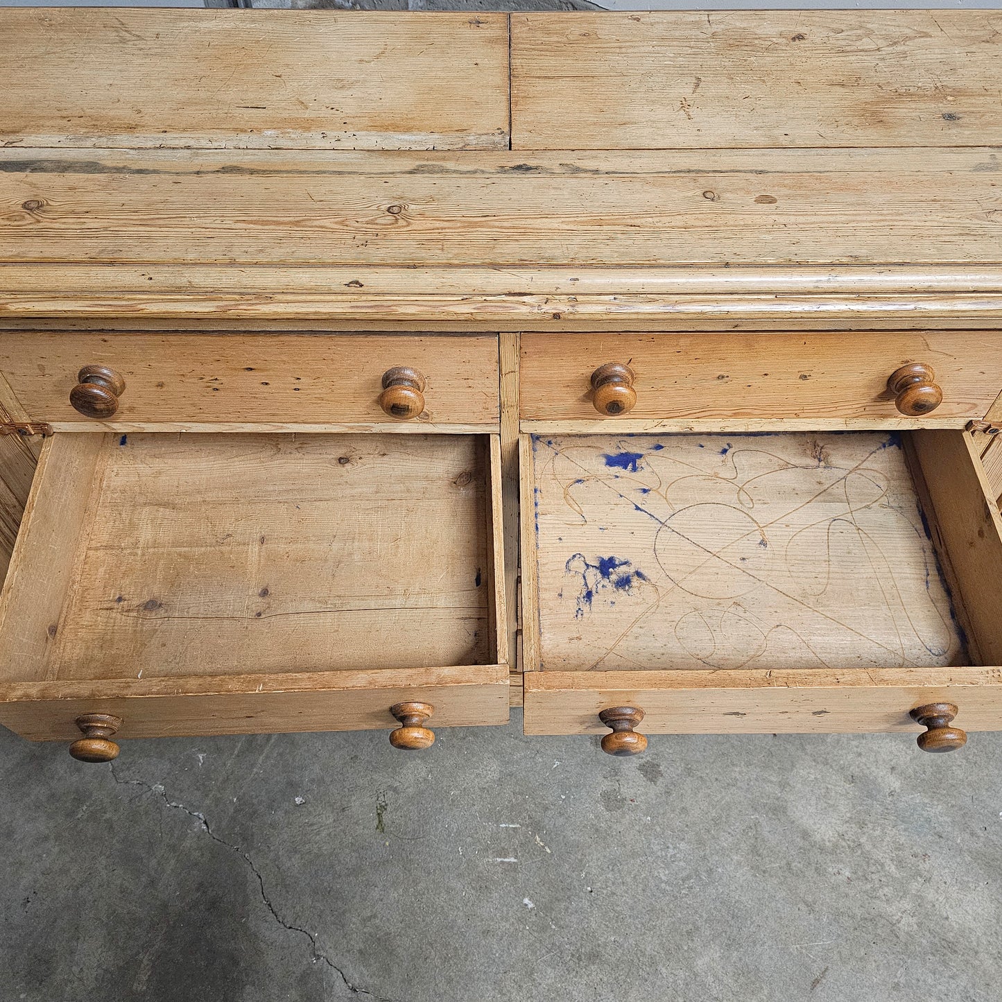 Monumental Antique English Pine Haberdashery - Circa 1880