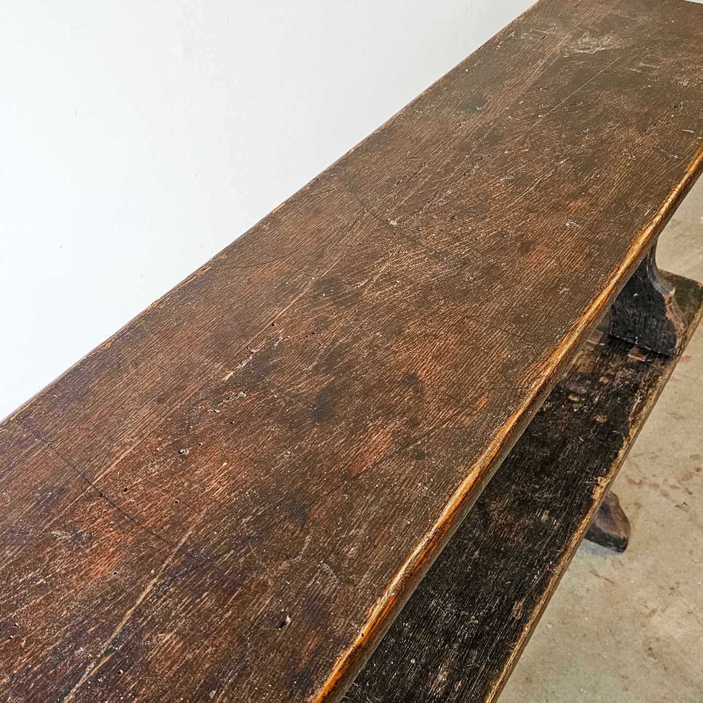 Antique English Oak Bench - Circa 1910