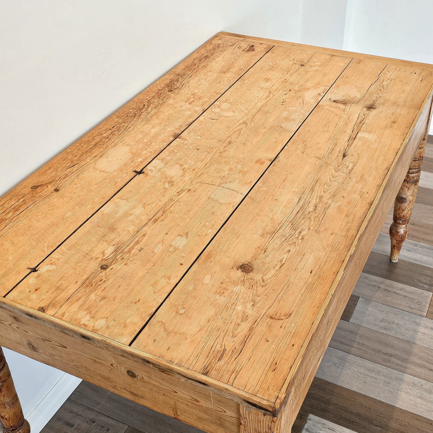 Antique English Pine Farm Table - Circa 1880