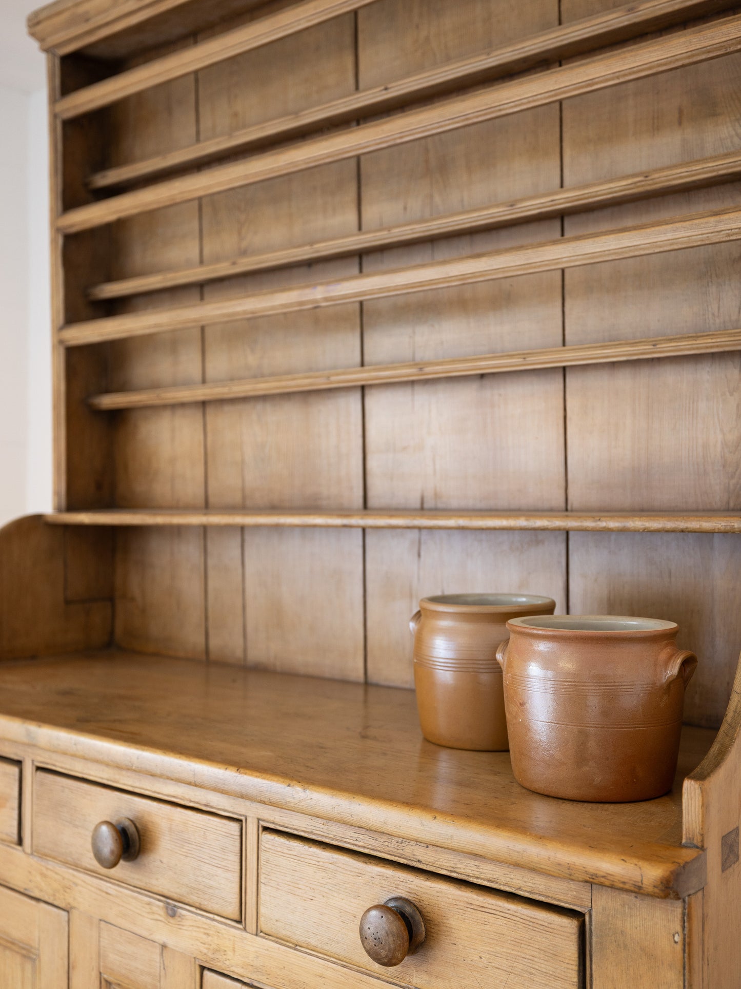 Antique English Pine Kitchen Dresser - Circa 1860