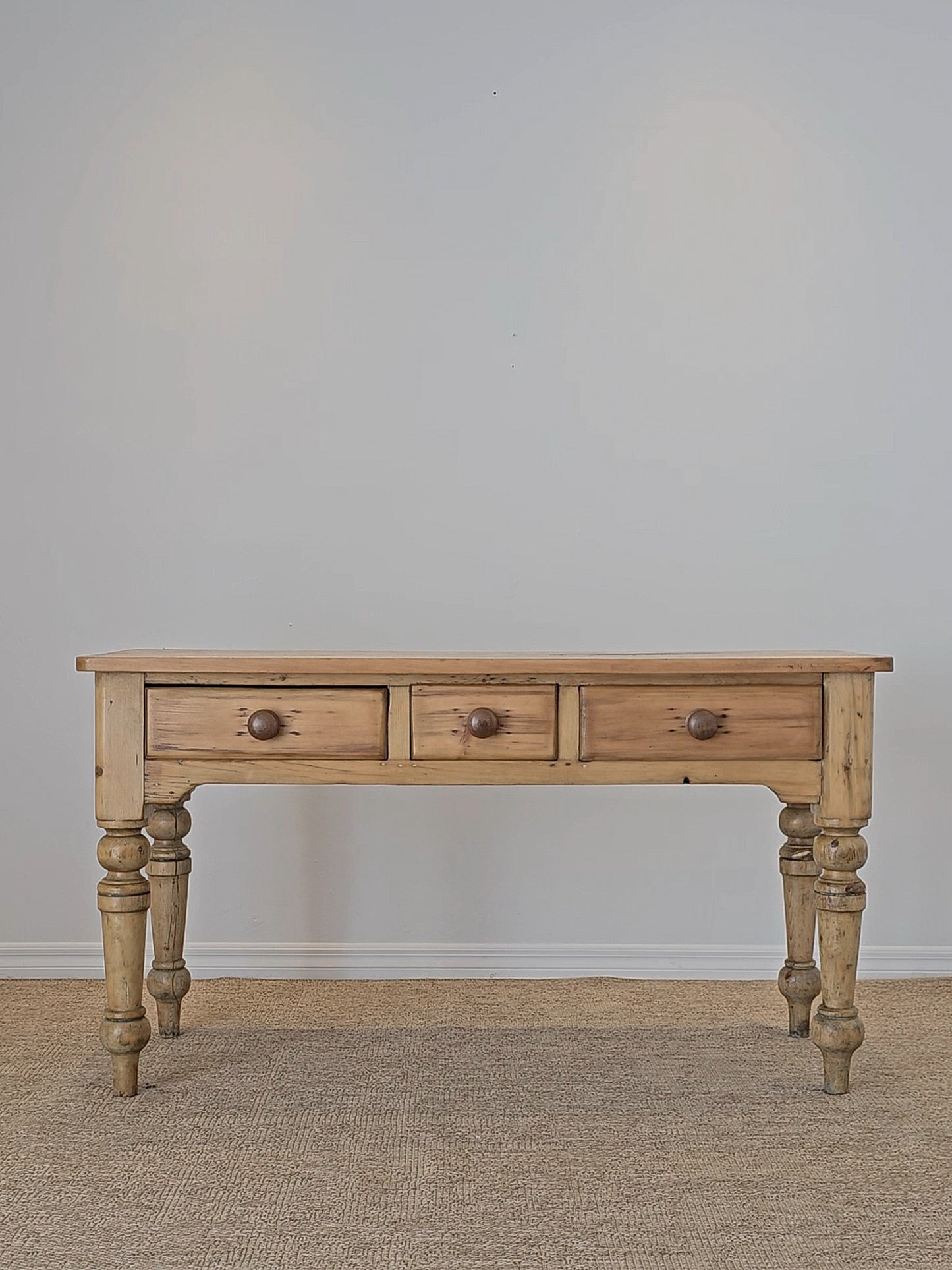 Antique English Pine Console Table or Desk - Circa 1880