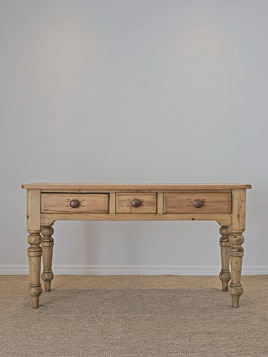 Antique English Pine Console Table or Desk - Circa 1880