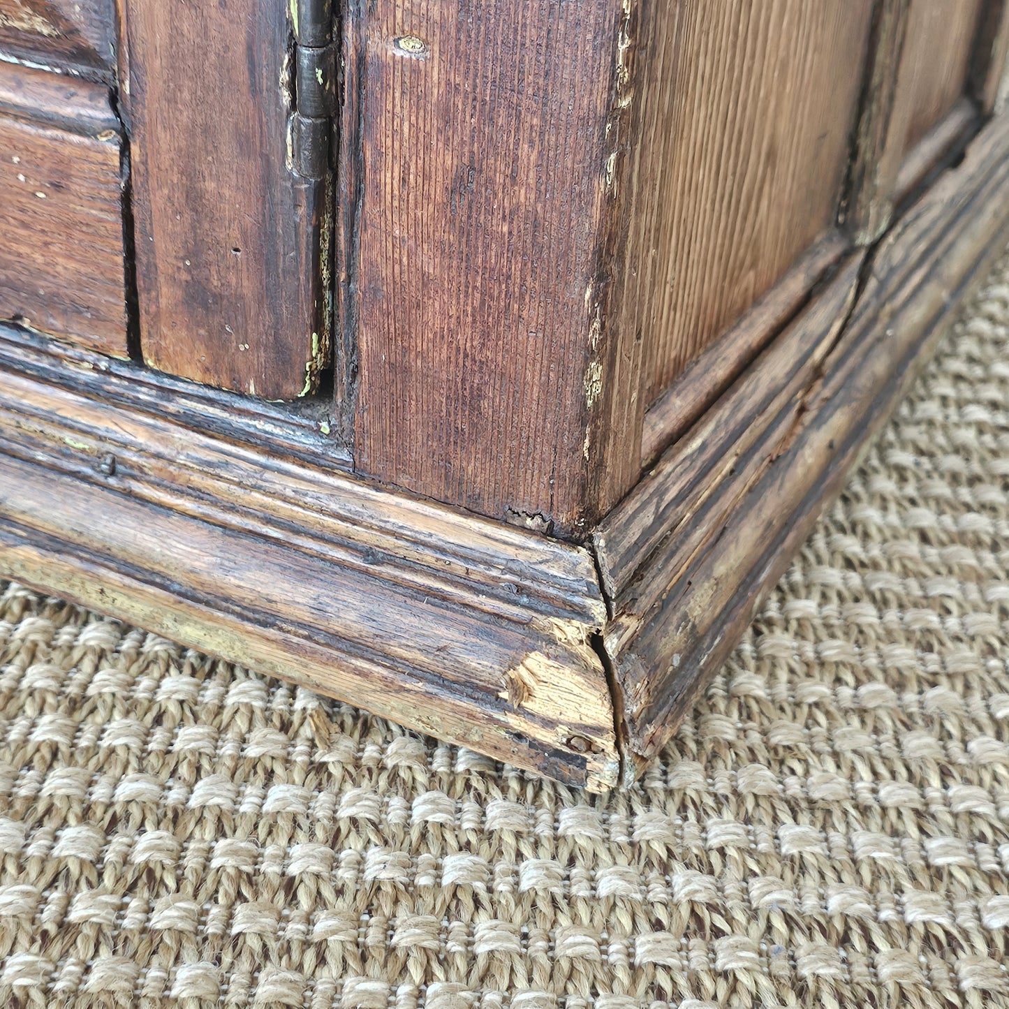 Antique Pine Cupboard & Open Plate Rack