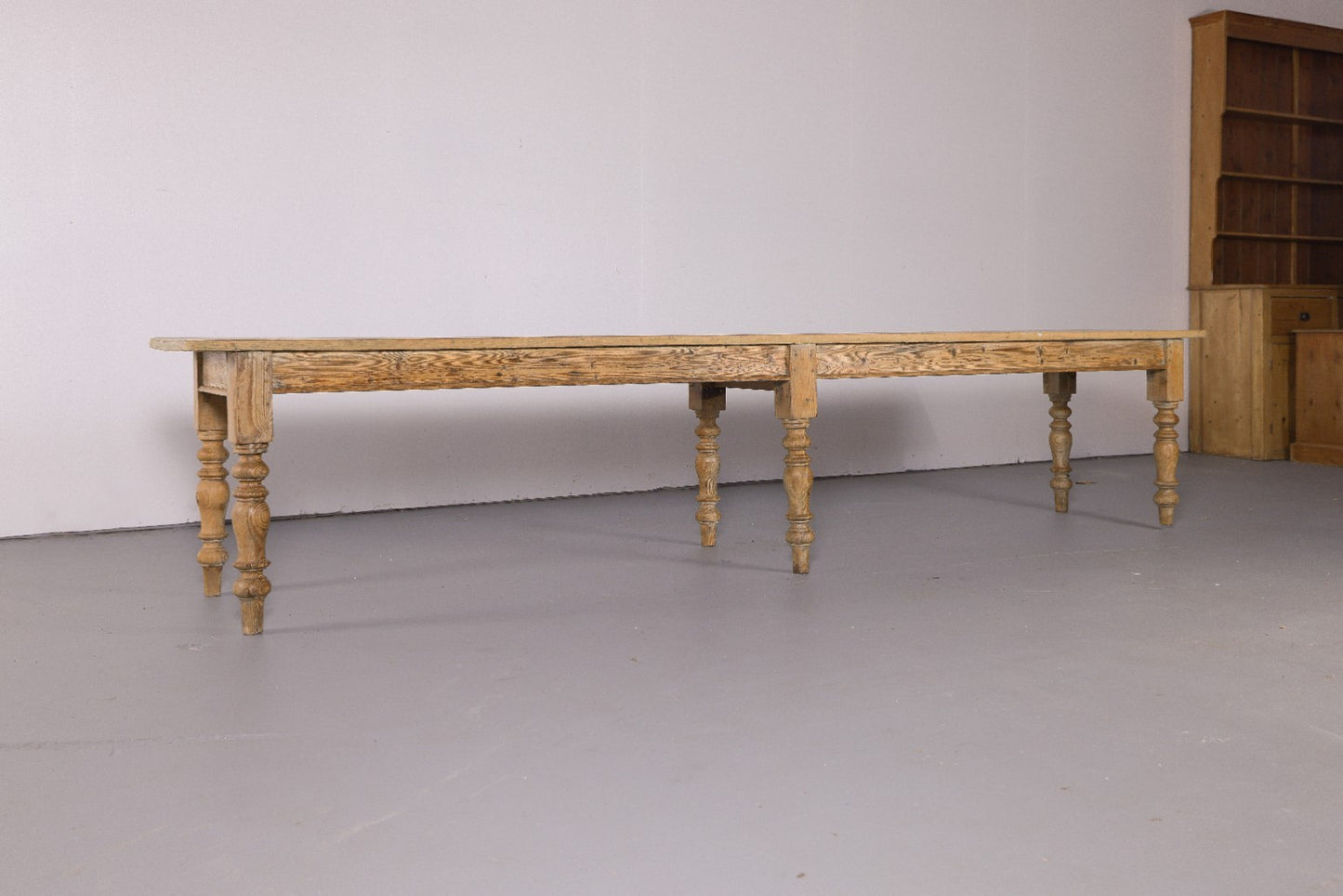 Monumental Antique English Pine Harvest Table | 12.5 Feet | Circa 1880