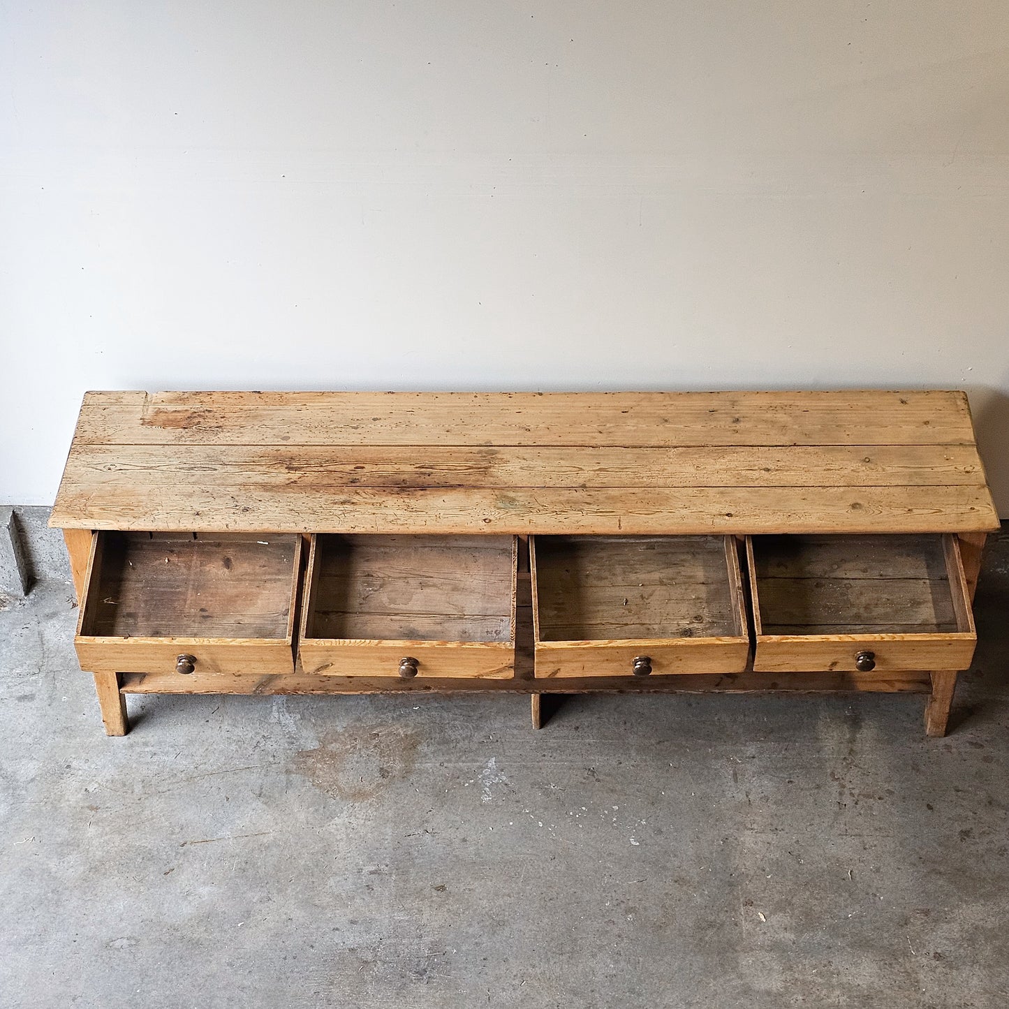 Antique English Pine Pot Board Dresser Base  - circa 1850