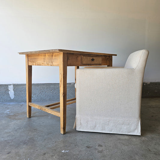 Small Antique pine table with stretcher base