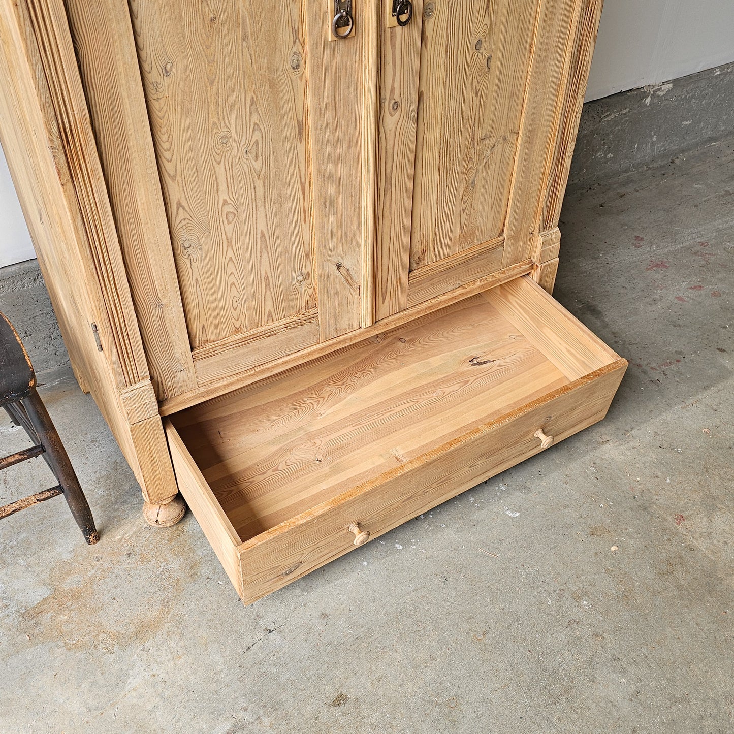 Antique pine arched cabinet wardrobe