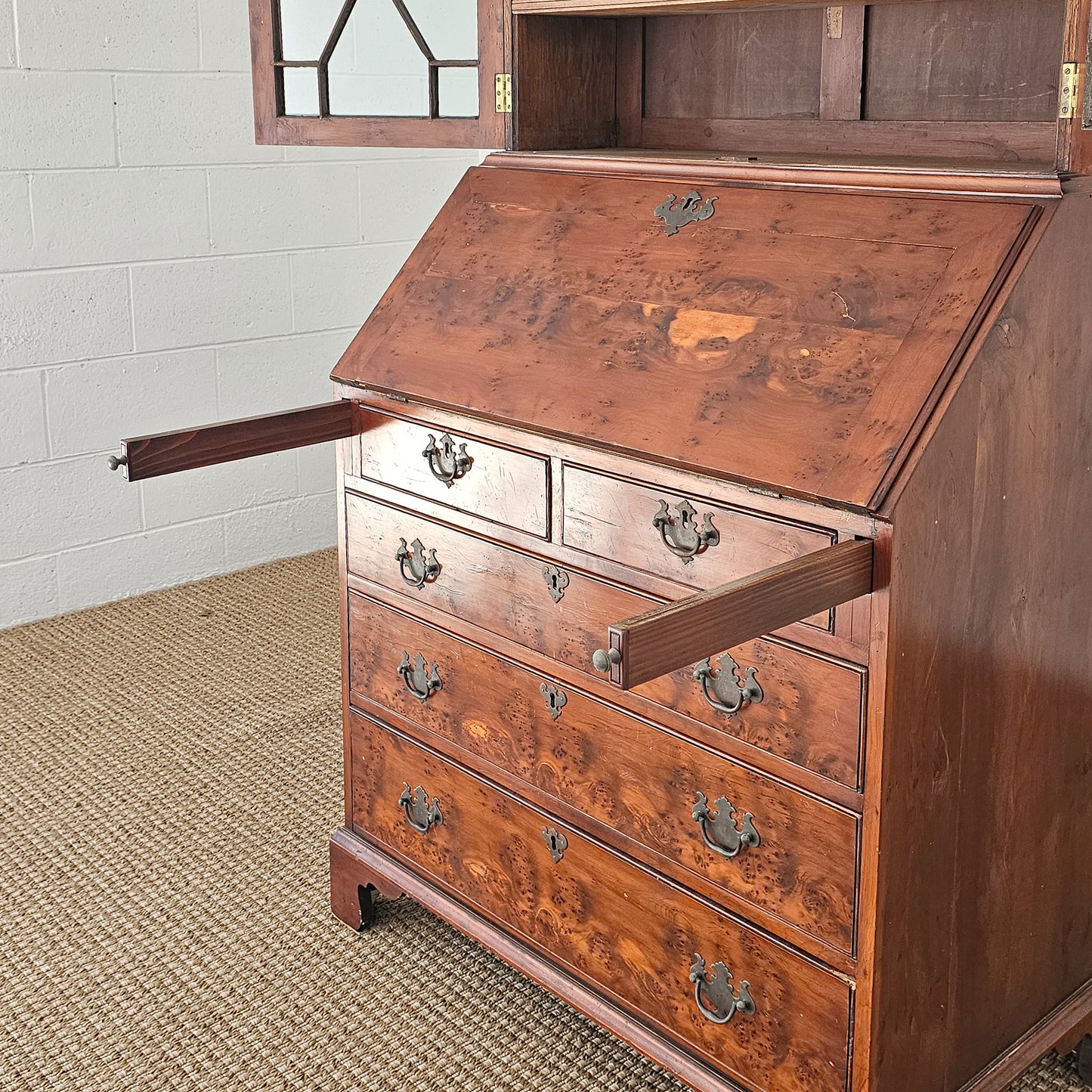 Antique English Secretary Bookcase | Georgian Revival | Circa 1900–1930