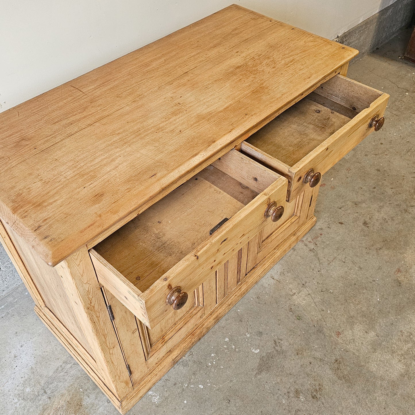 English Pine Sideboard Cabinet - circa 1890