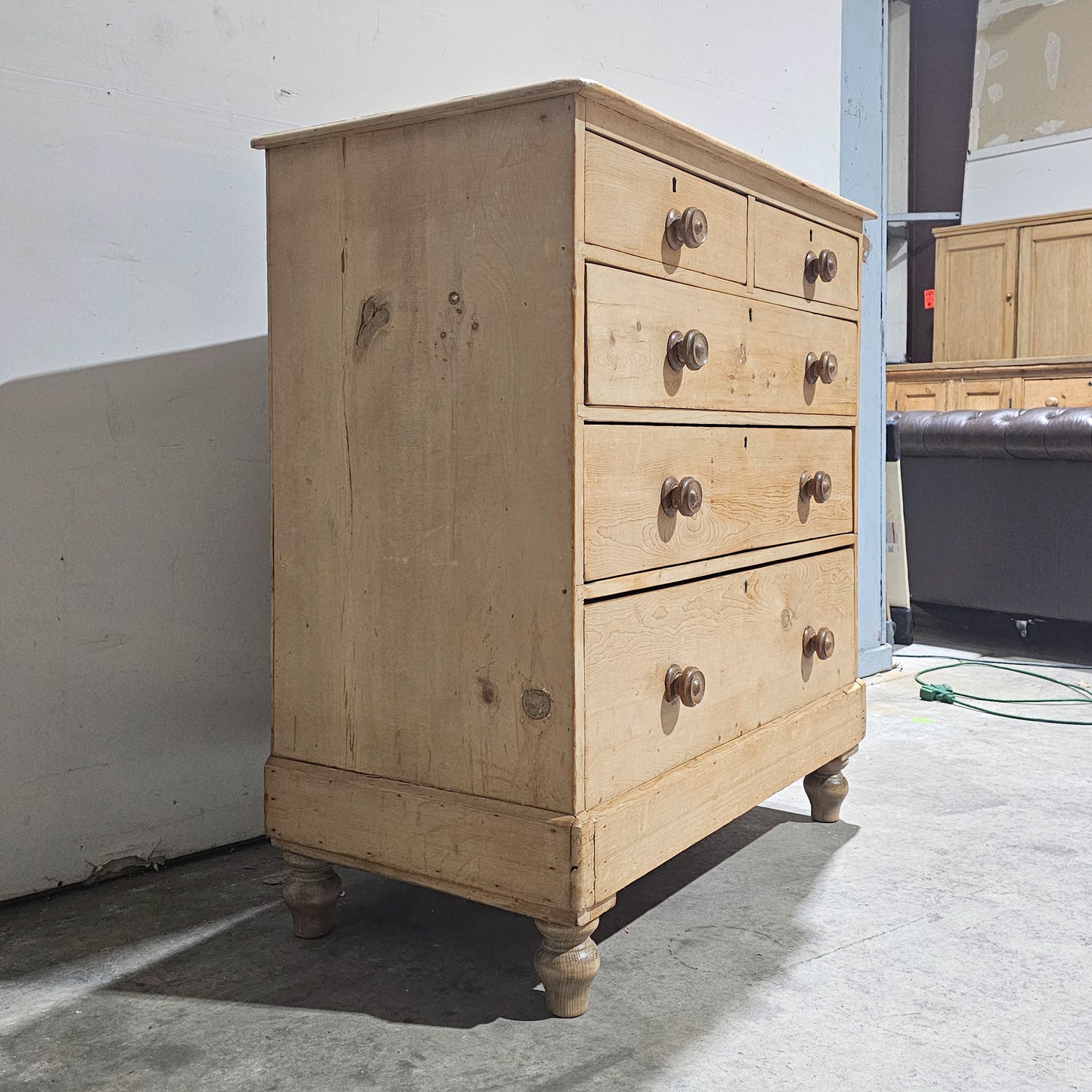 Antique English Bleached Pine Dresser, Chest of Drawers - Circa 1870