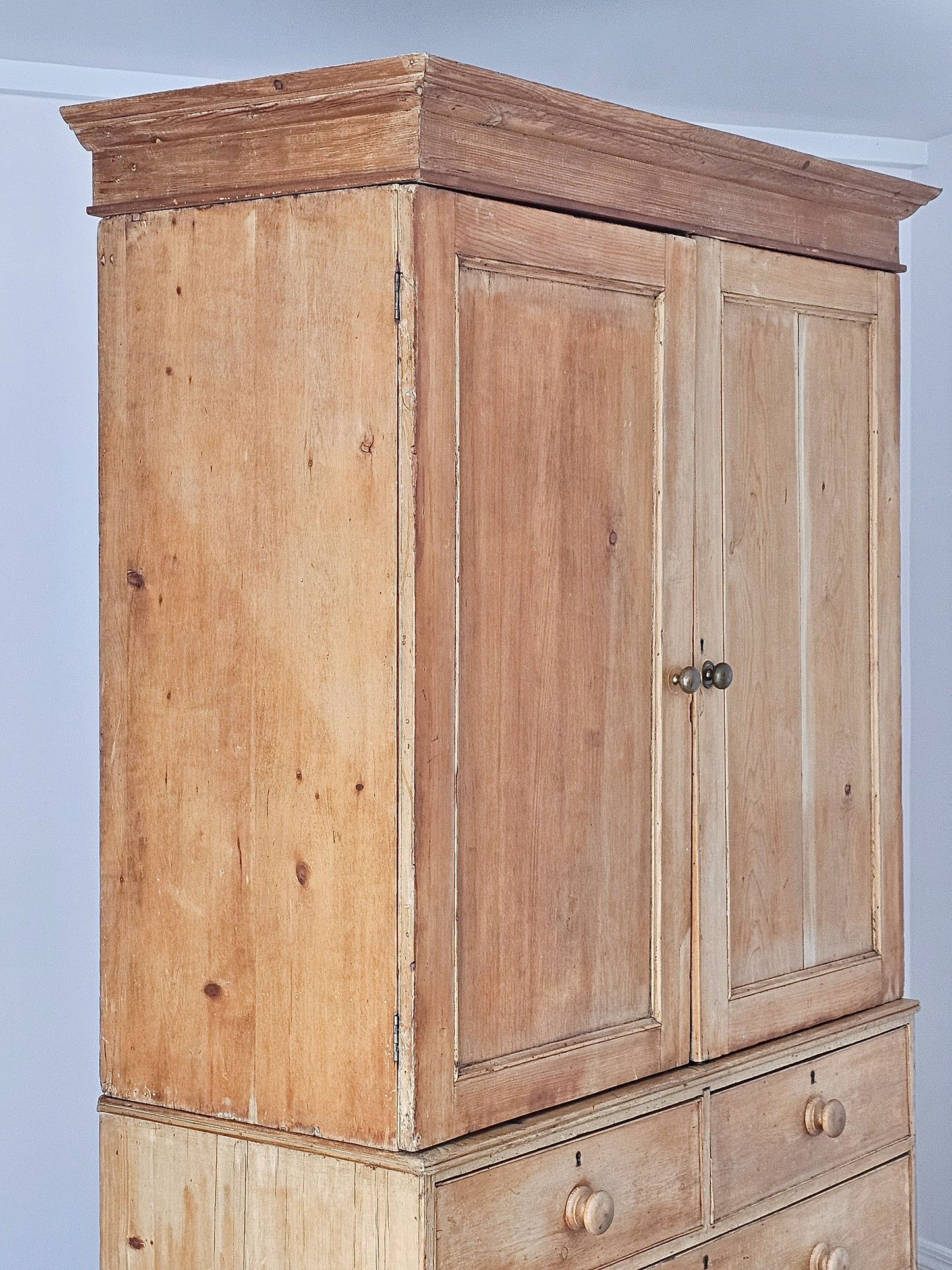 Antique English Pine Linen Press / Housekeeper’s Cupboard