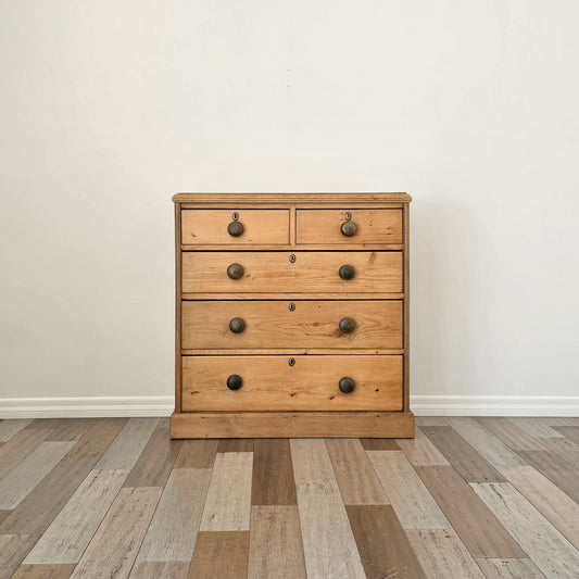 Antique English Pine Chest of Drawers (Dresser) - Circa 1880