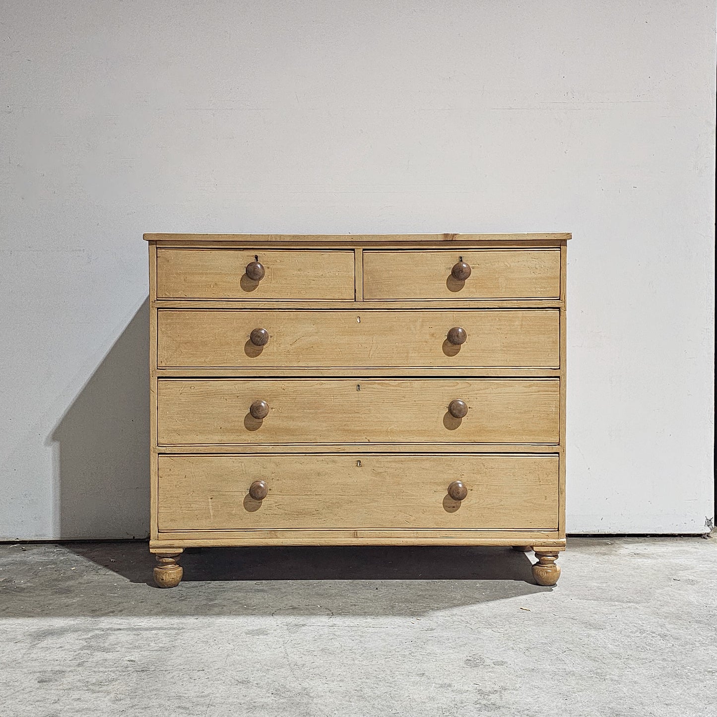 Stately Antique Bleached Pine Chest of Drawers (Dresser) - Circa 1870