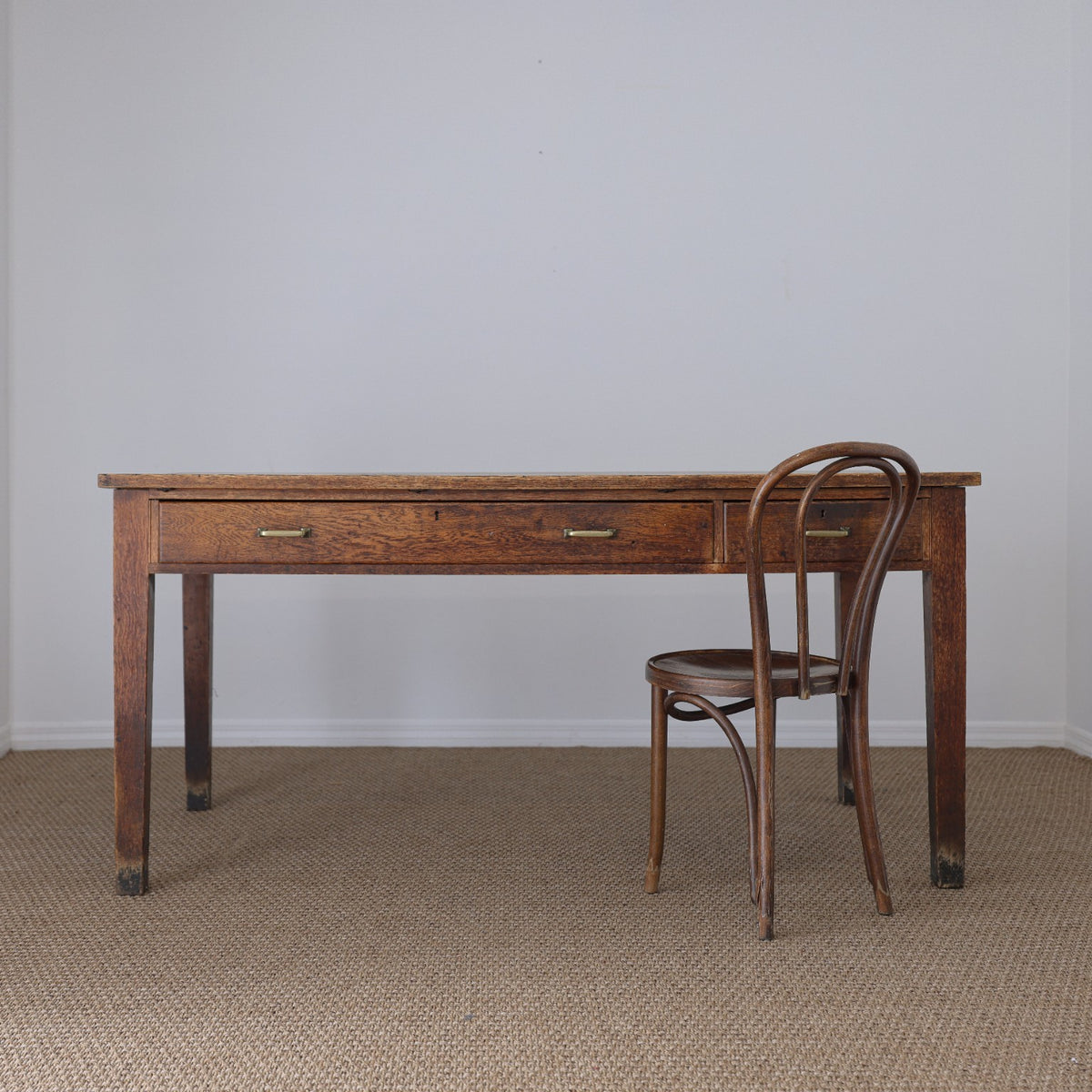 Antique Oak Library Table/Desk | C. 1900-1920