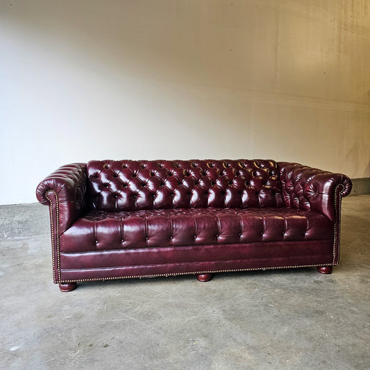 Vintage 1970's tufted chesterfield leather sofa