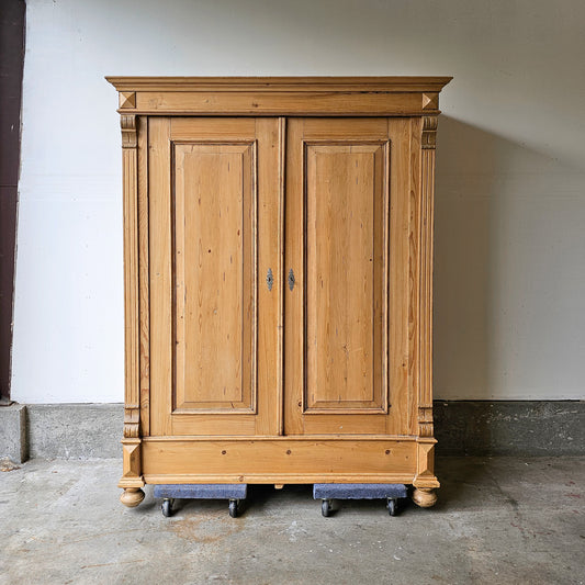 Antique pine knockdown wardrobe