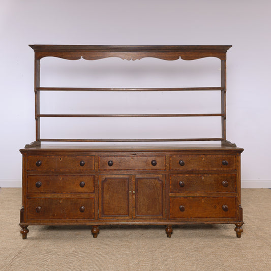 Antique Welsh Oak Dresser Circa 1850 Victorian Plate Rack Farmhouse Cupboard