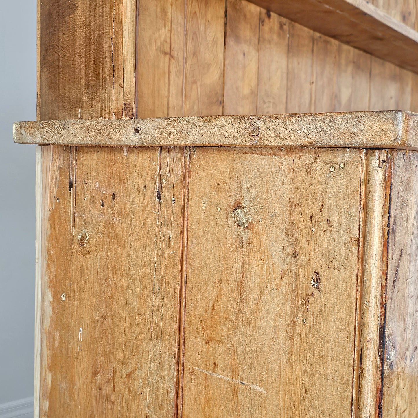 Antique English Pine Kitchen Hutch or Dresser - Circa 1890