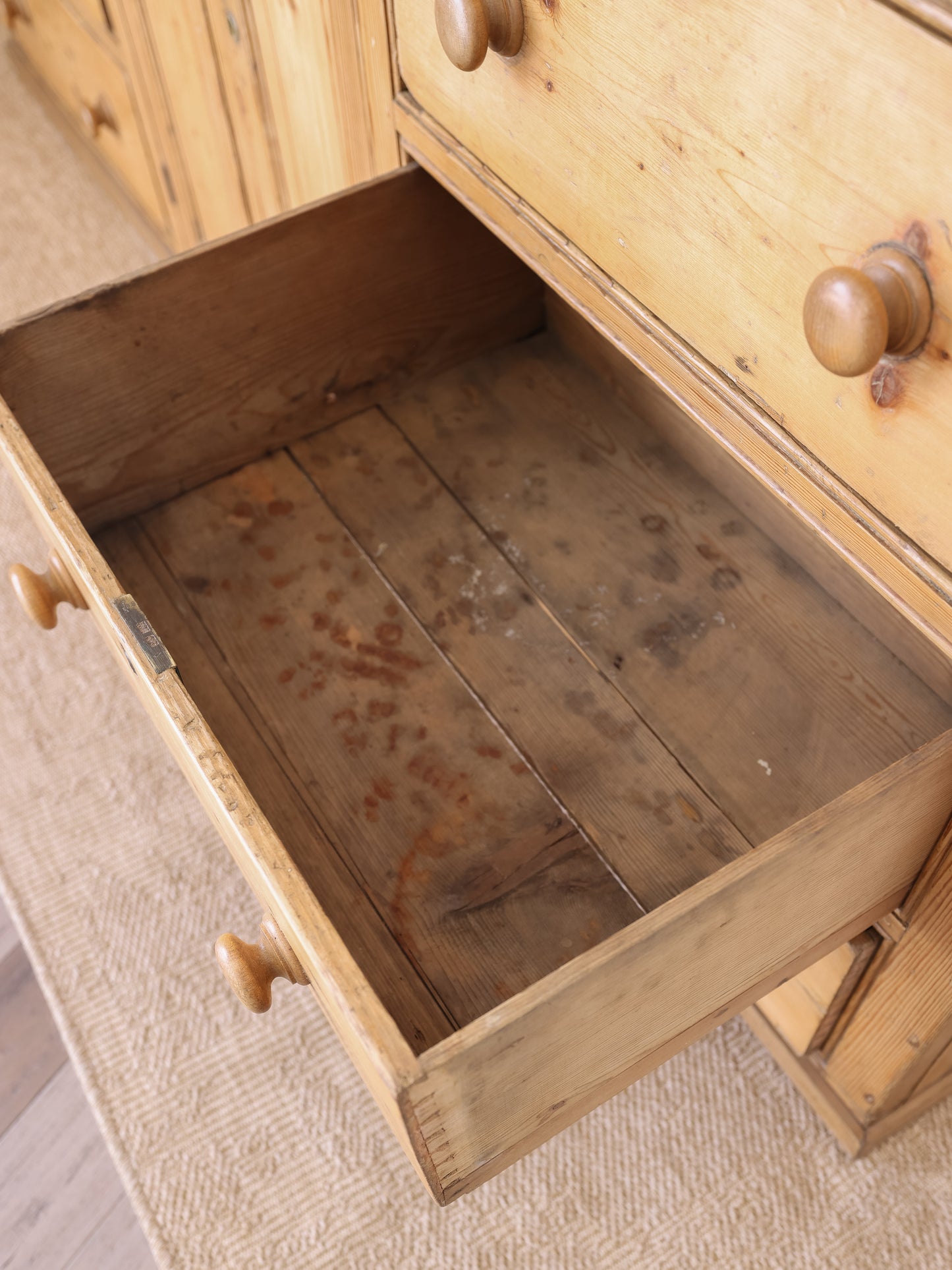Stately Antique English Pine Sideboard Kitchen Island -
Circa 1870