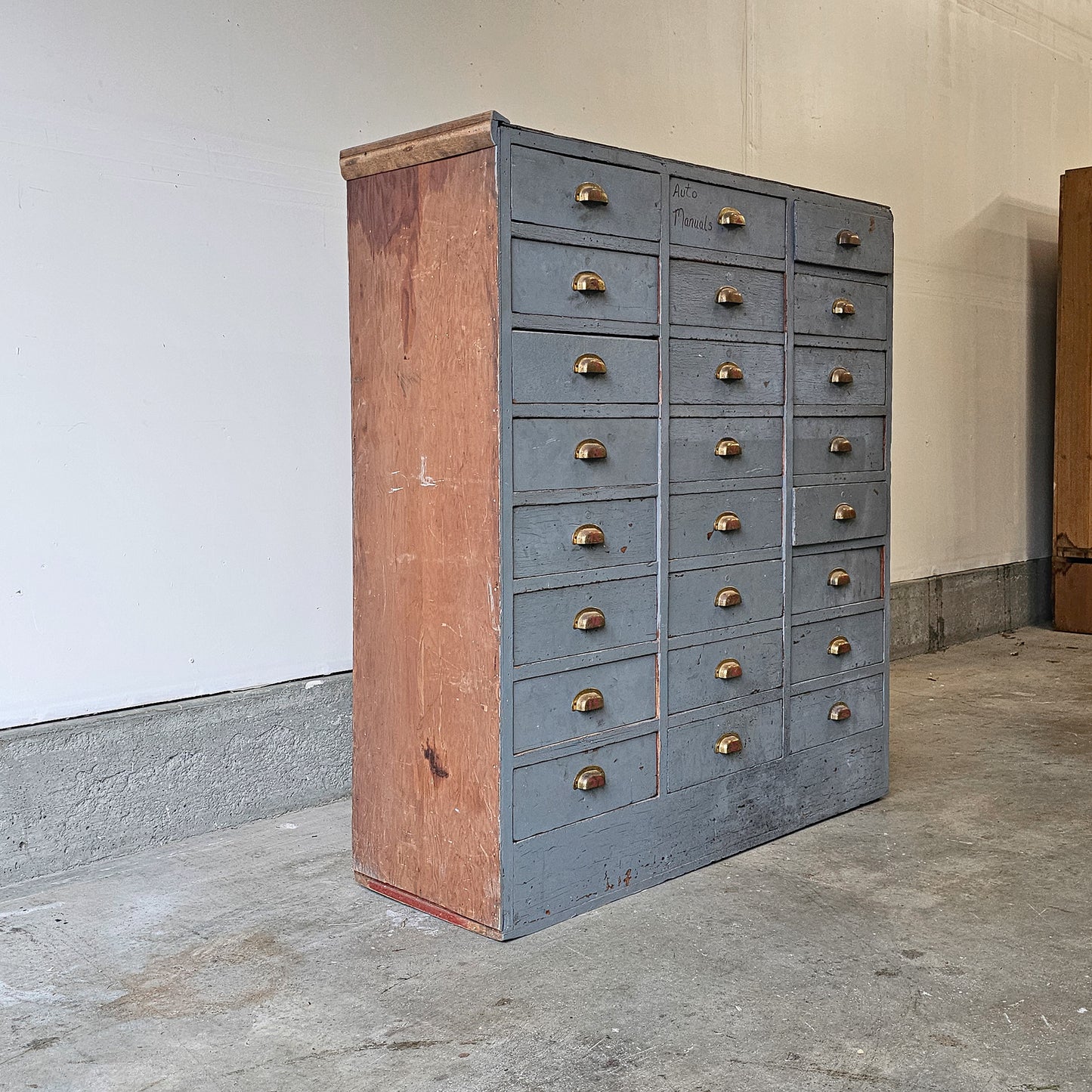 Vintage Multi-Drawer Painted Apothecary Cabinet