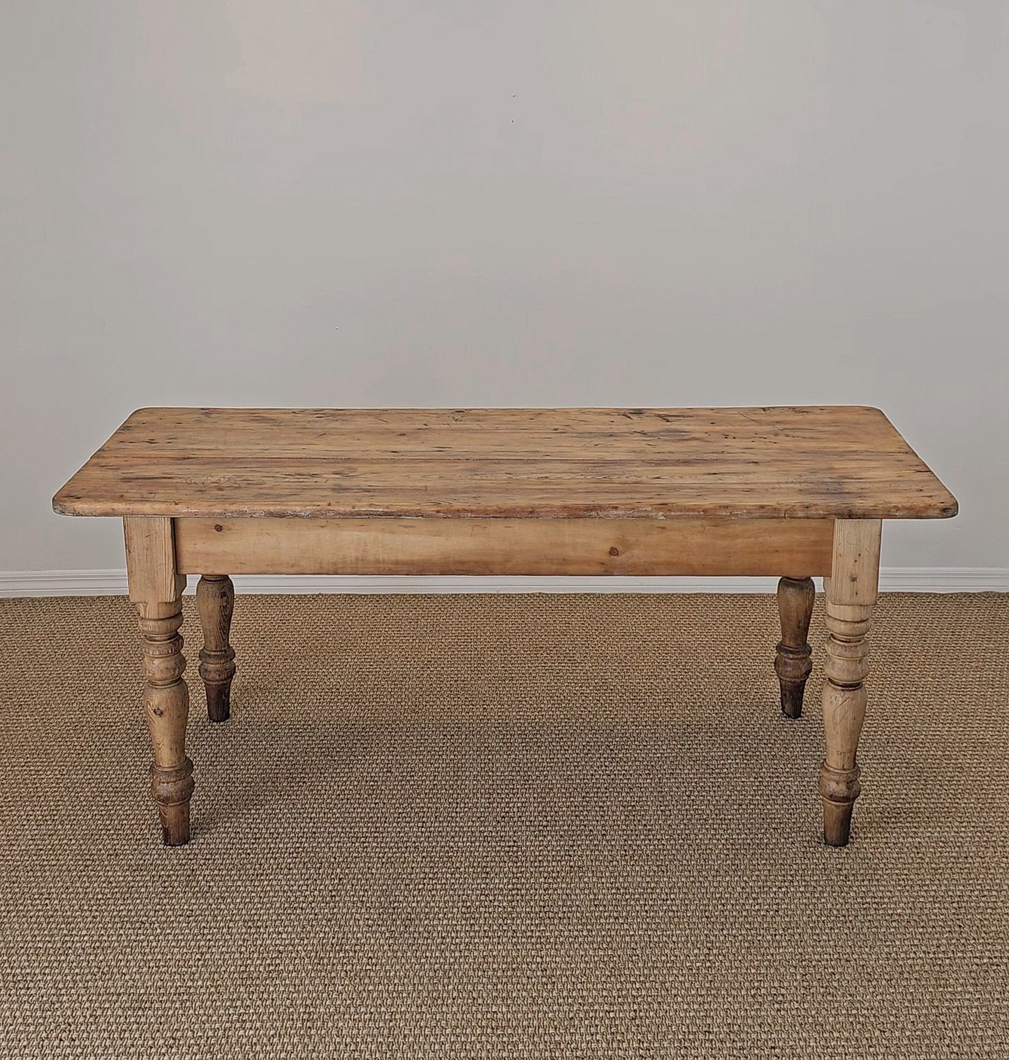 Antique English Pine Farmhouse Dining Table - Circa 1870