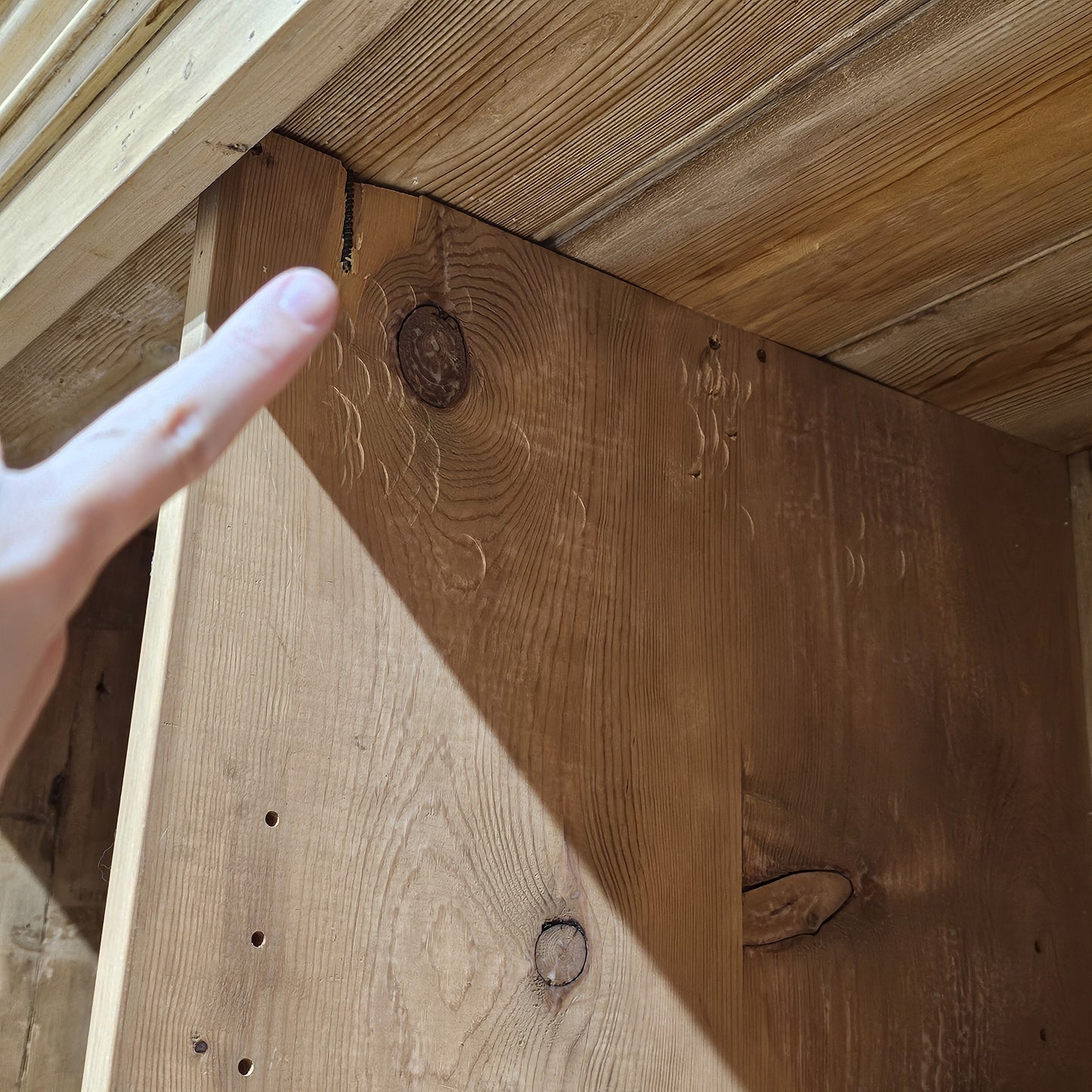 Antique English Pine Linen Press / Wardrobe - circa 1870