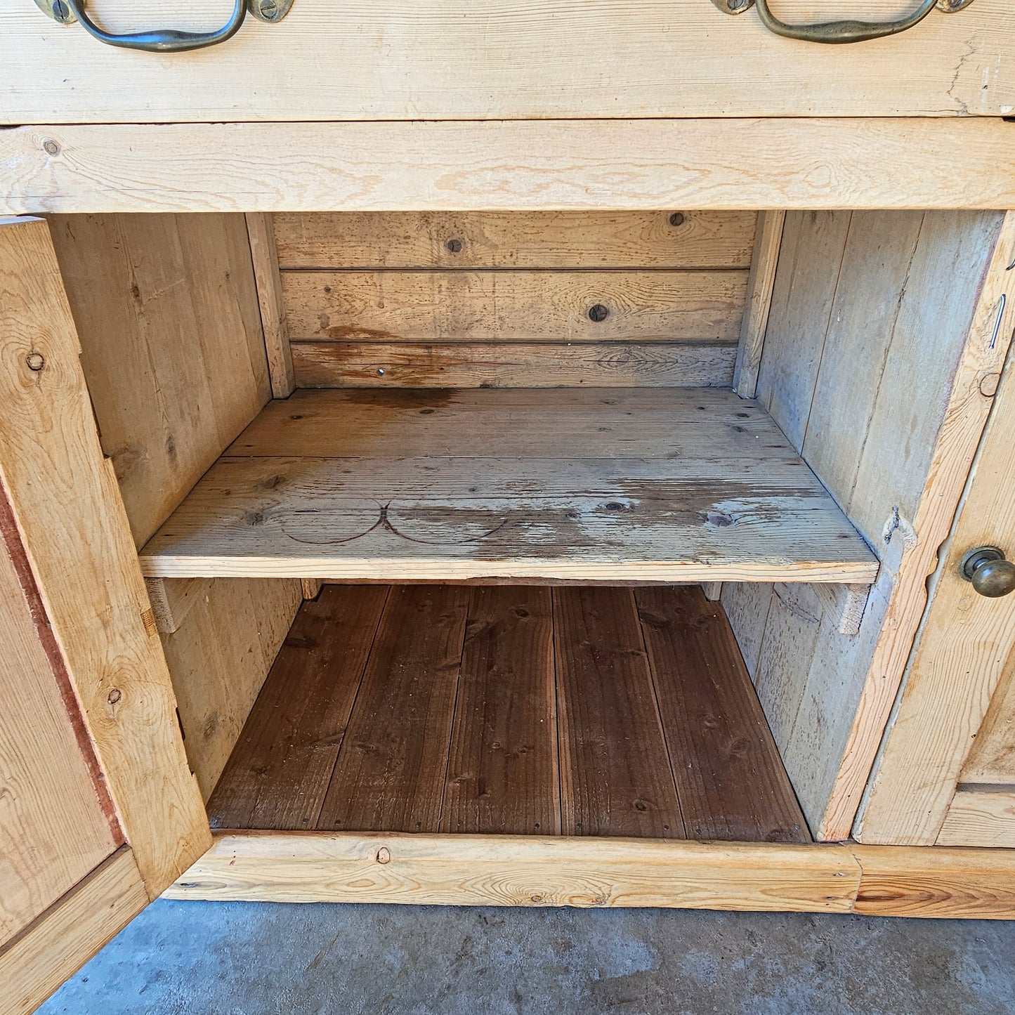 Antique English Pine Kitchen Dresser / Hutch - Circa 1850