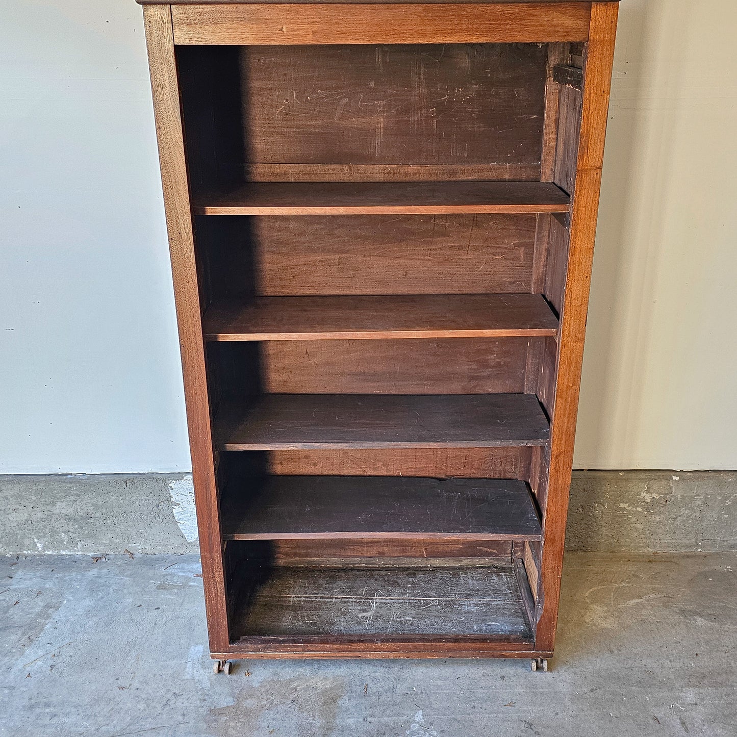 Antique Rolling Bookcase on Castor Wheels - Circa early 1900's