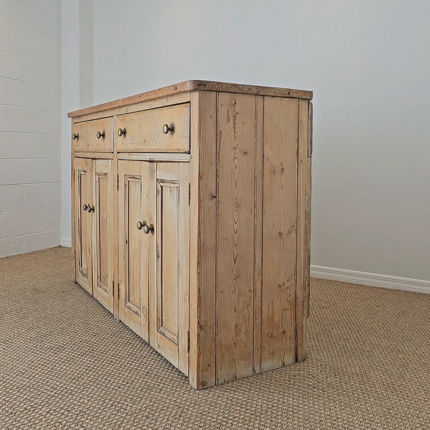 Antique English Pine Sideboard - Circa 1870