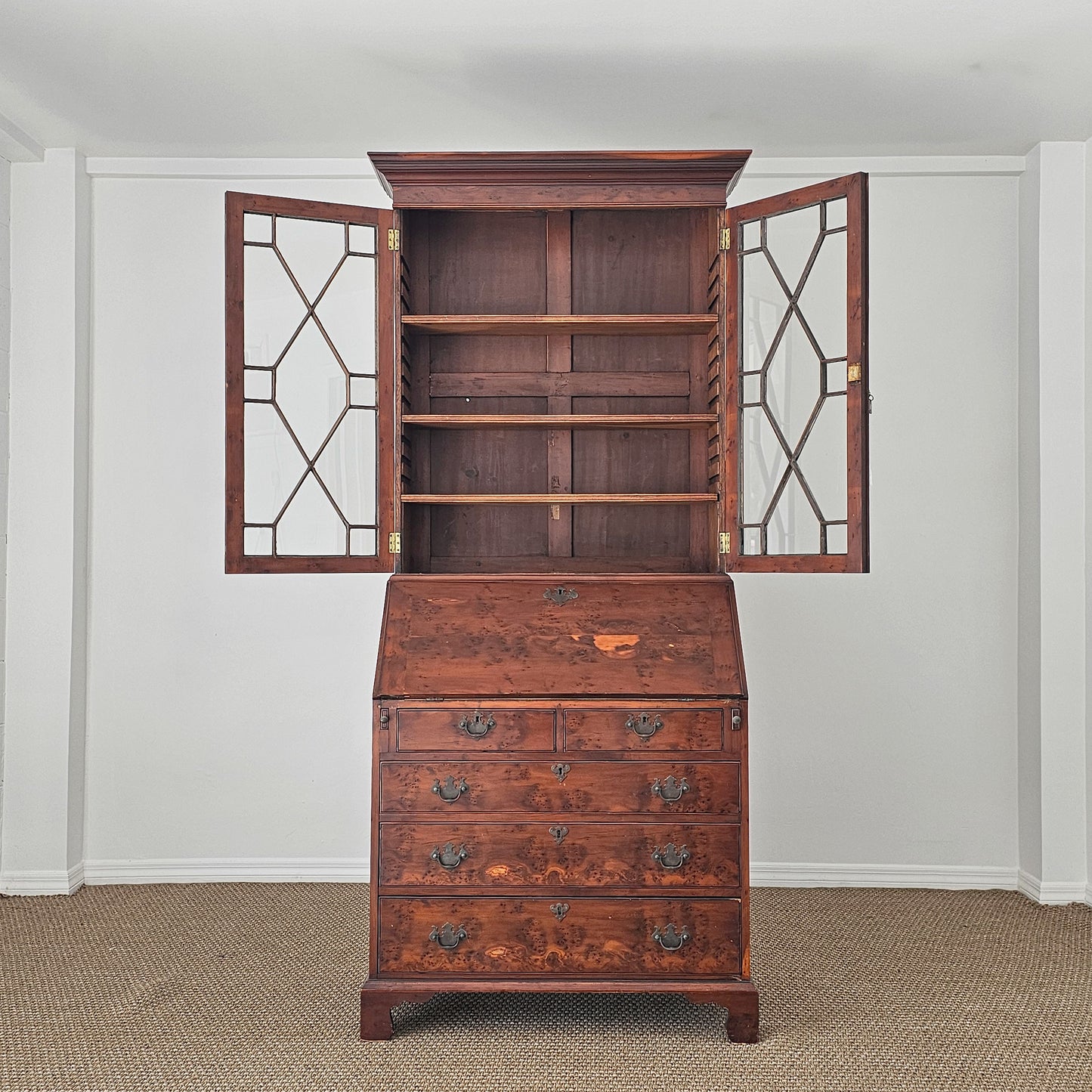 Antique English Secretary Bookcase | Georgian Revival | Circa 1900–1930