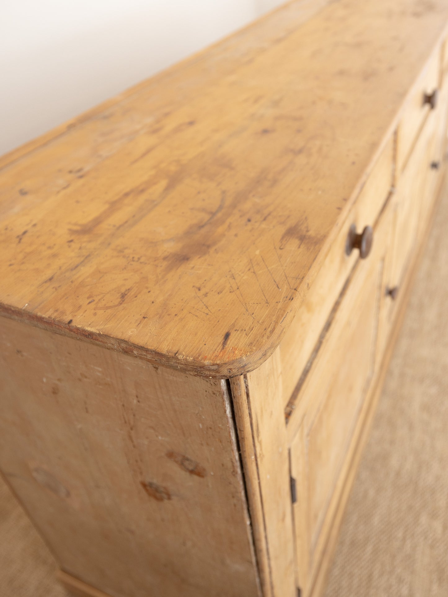 Antique English Pine Sideboard - Circa 1880