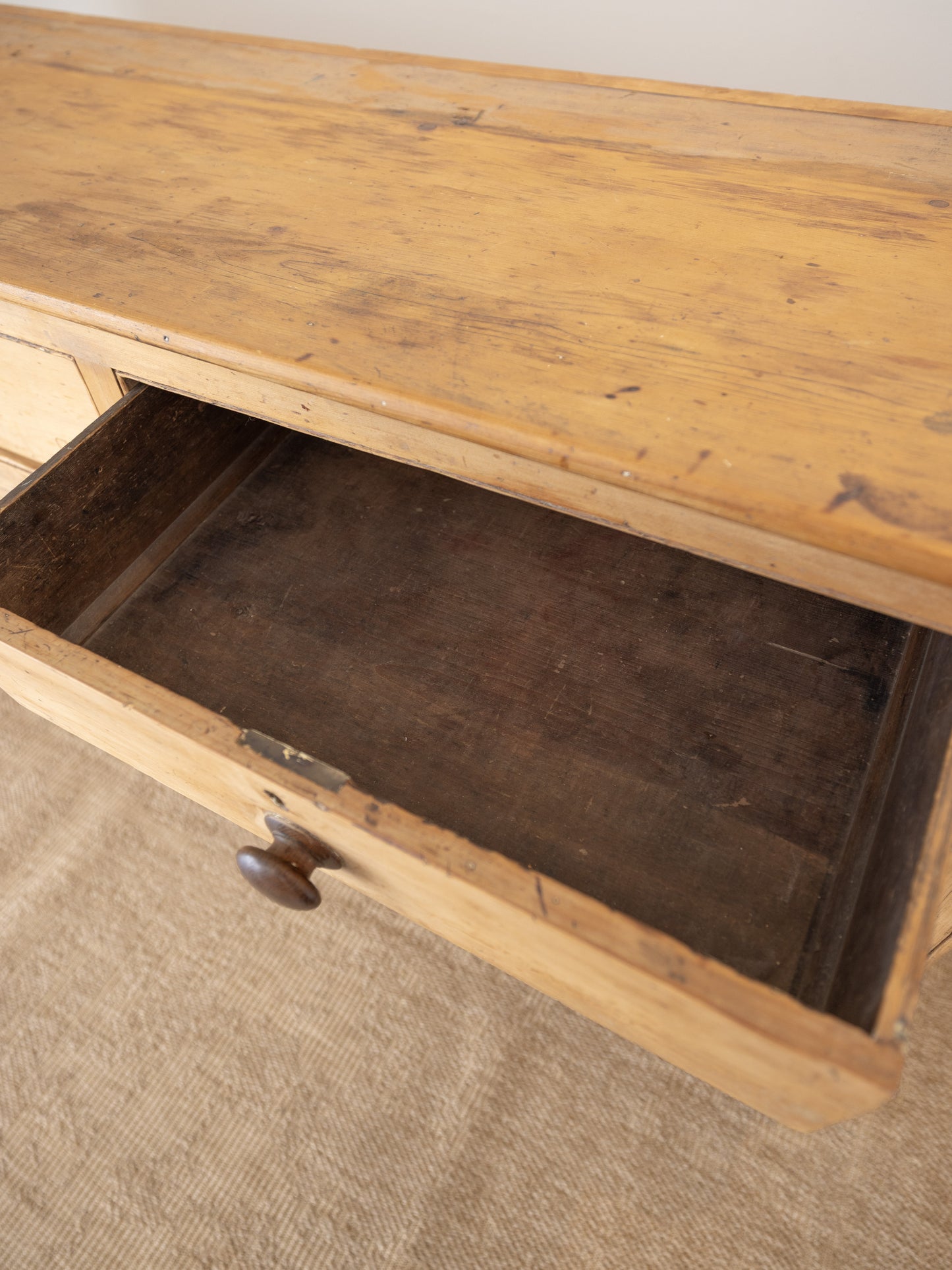 Antique English Pine Sideboard - Circa 1880