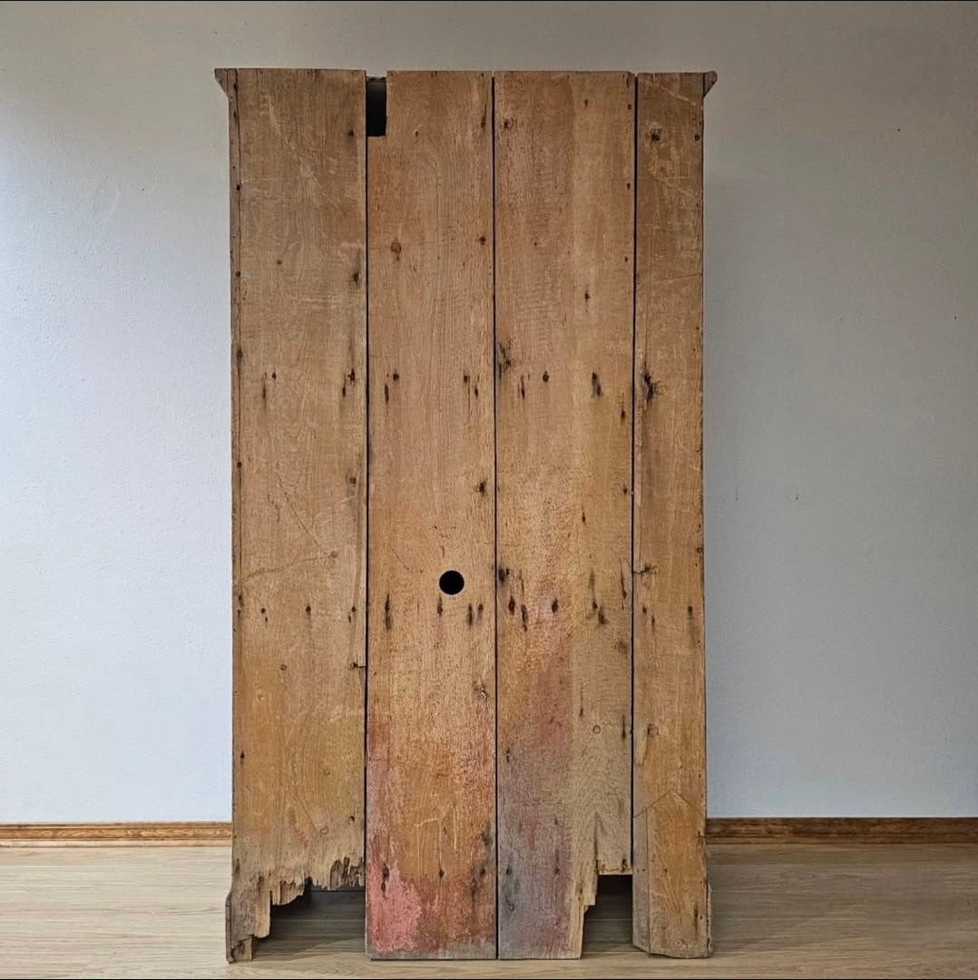 Antique pine linen cabinet