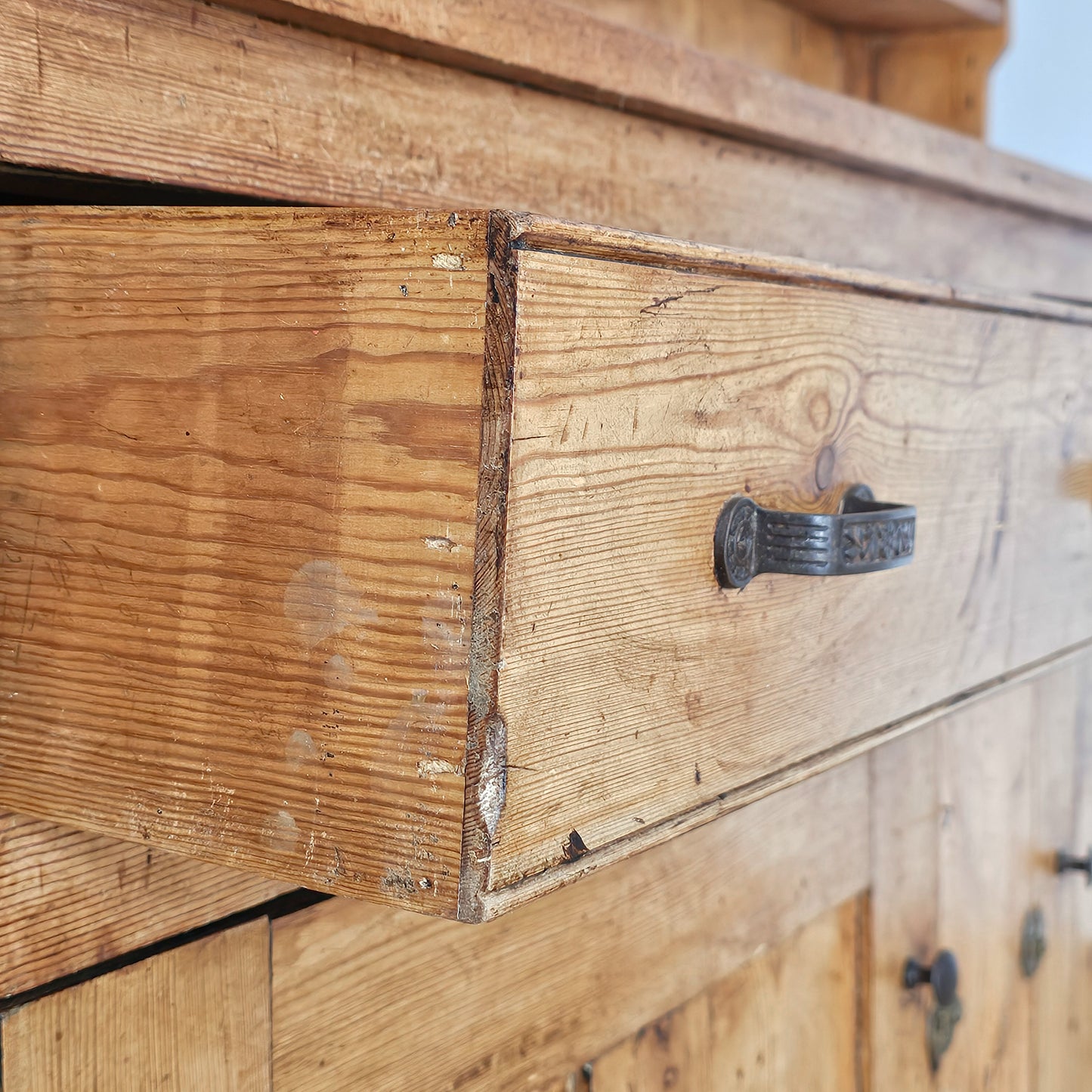 Antique English Pine Kitchen Hutch or Dresser - Circa 1890