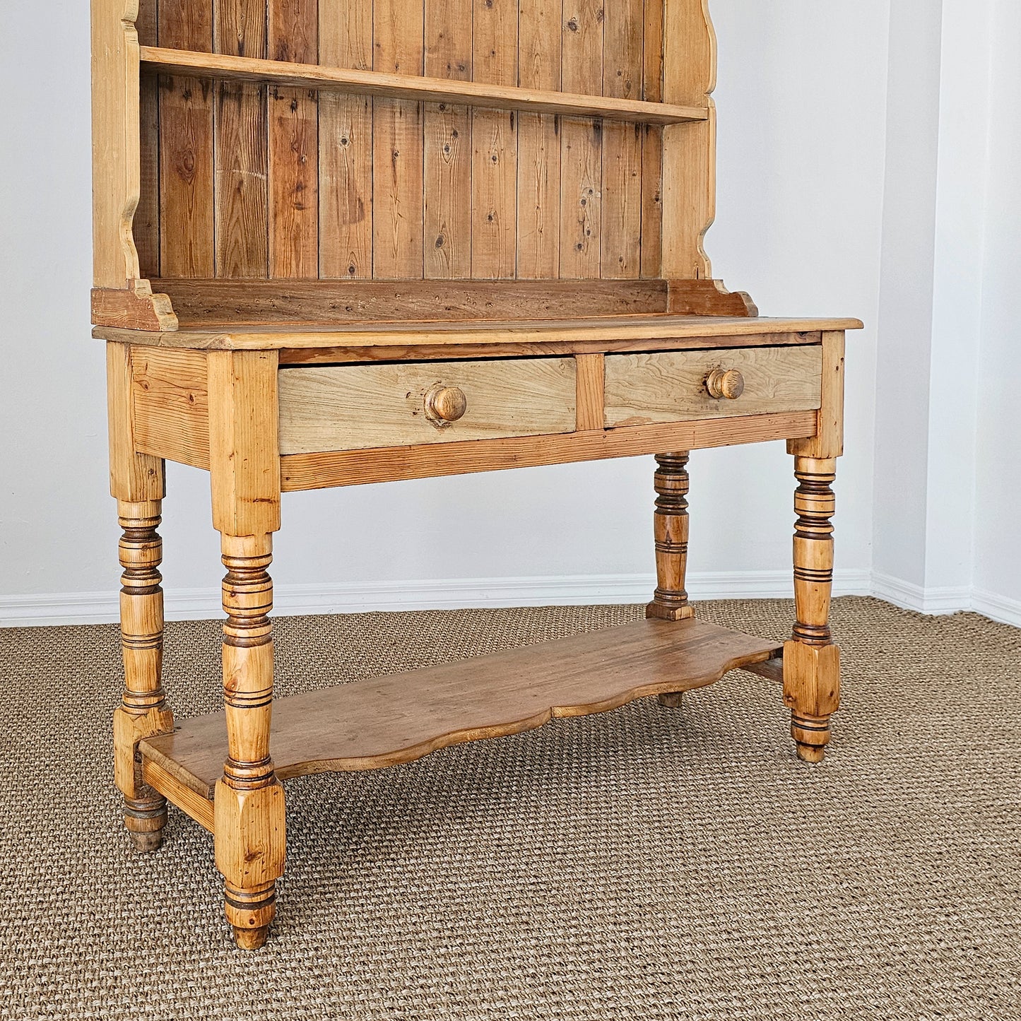 Antique English Pine Welsh Dresser - Circa 1890