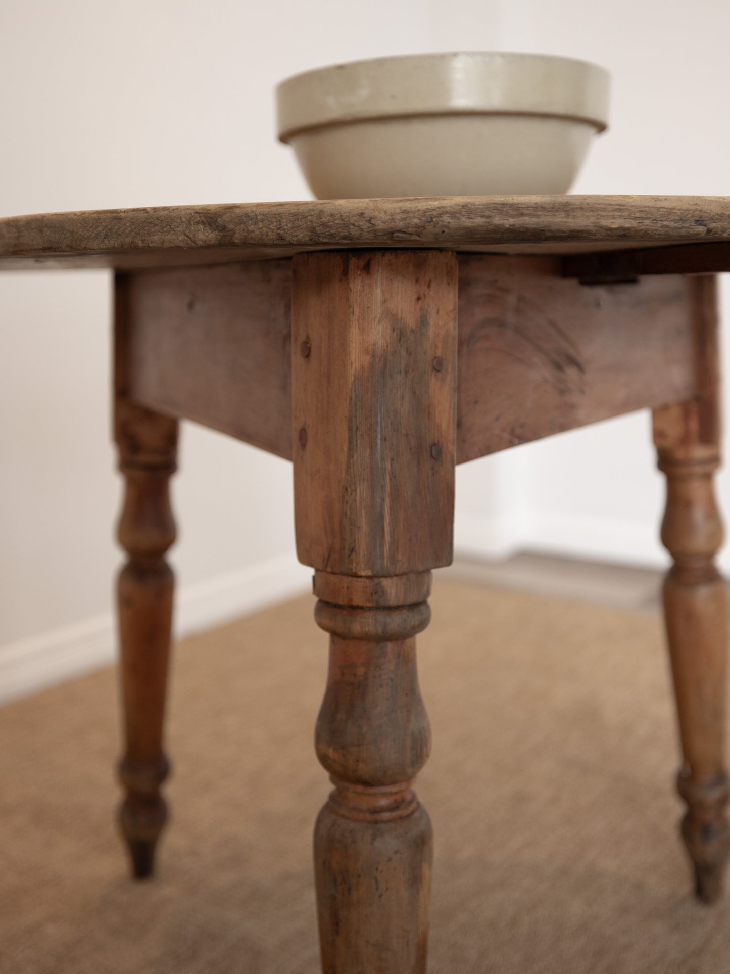 Antique English Pine Cricket Table - Circa 1870