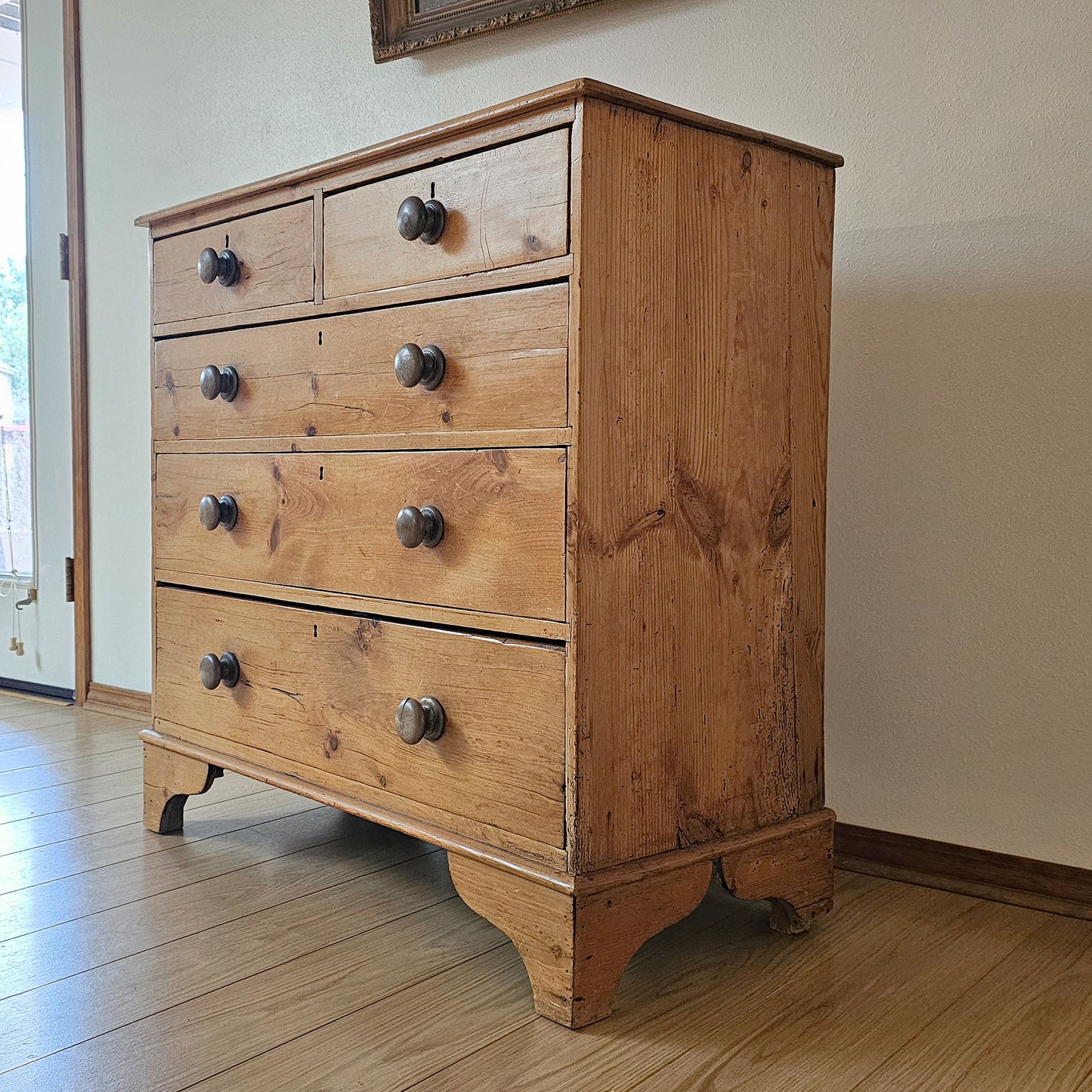 Antique English Honey Pine Dresser - Circa 1880