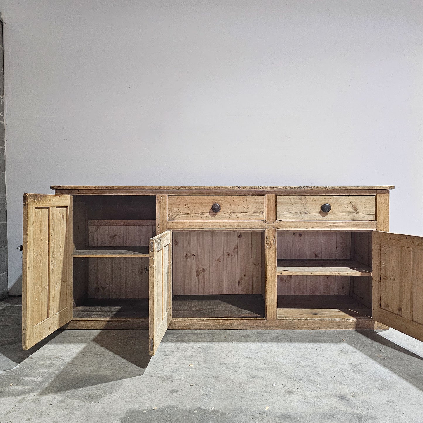 Large Antique English Pine Sideboard - Circa 1880