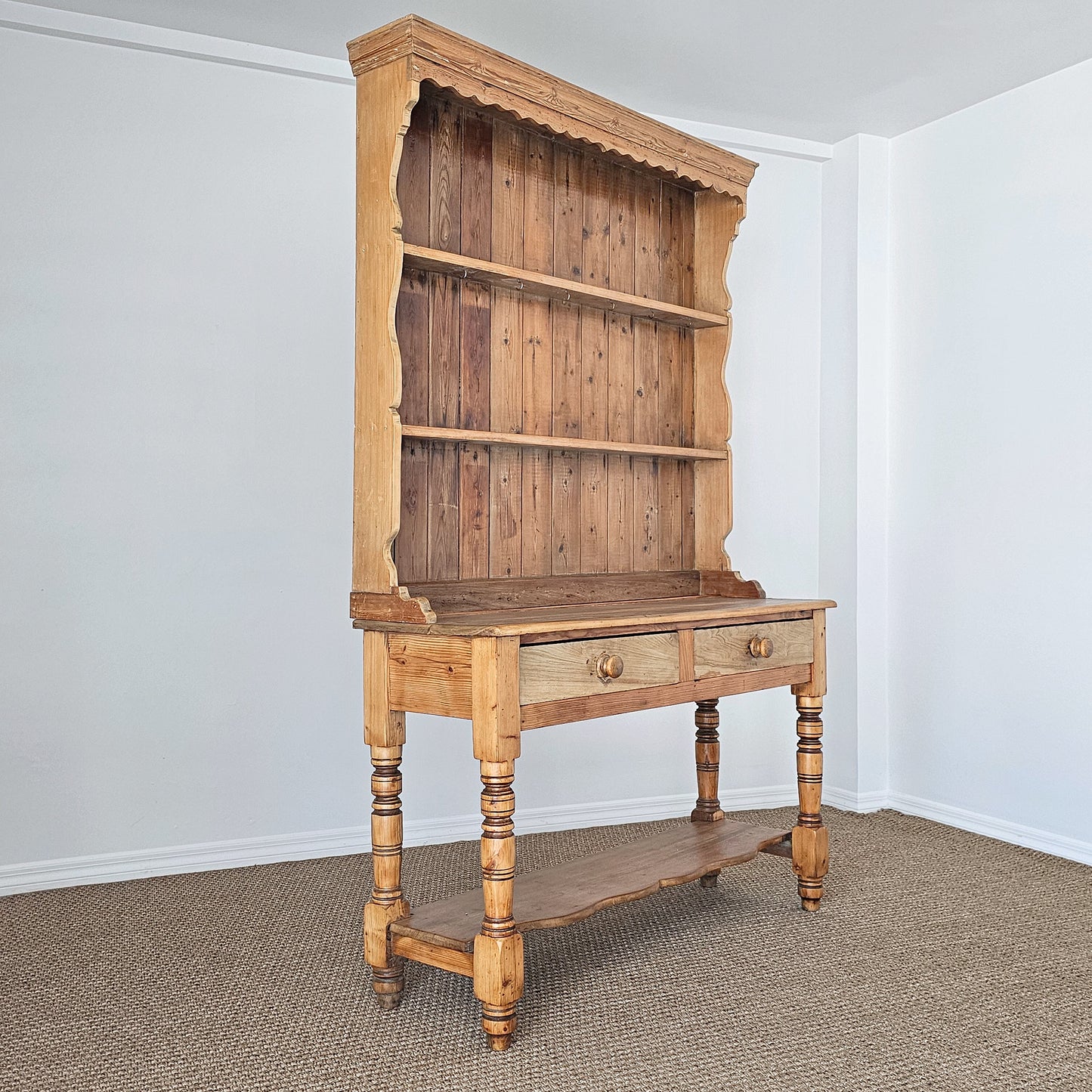 Antique English Pine Welsh Dresser - Circa 1890