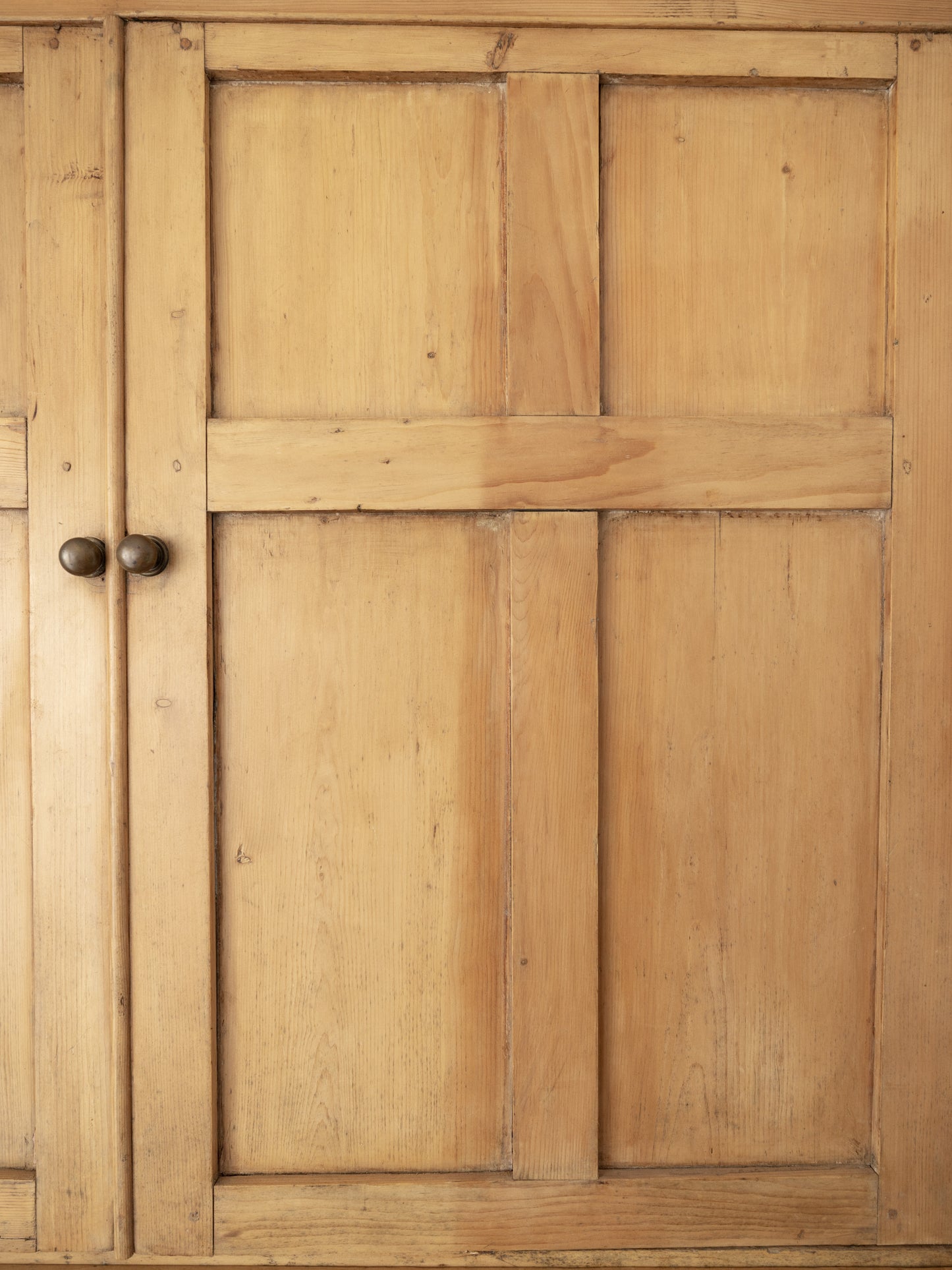 Antique English Pine Linen Press / Wardrobe - circa 1870